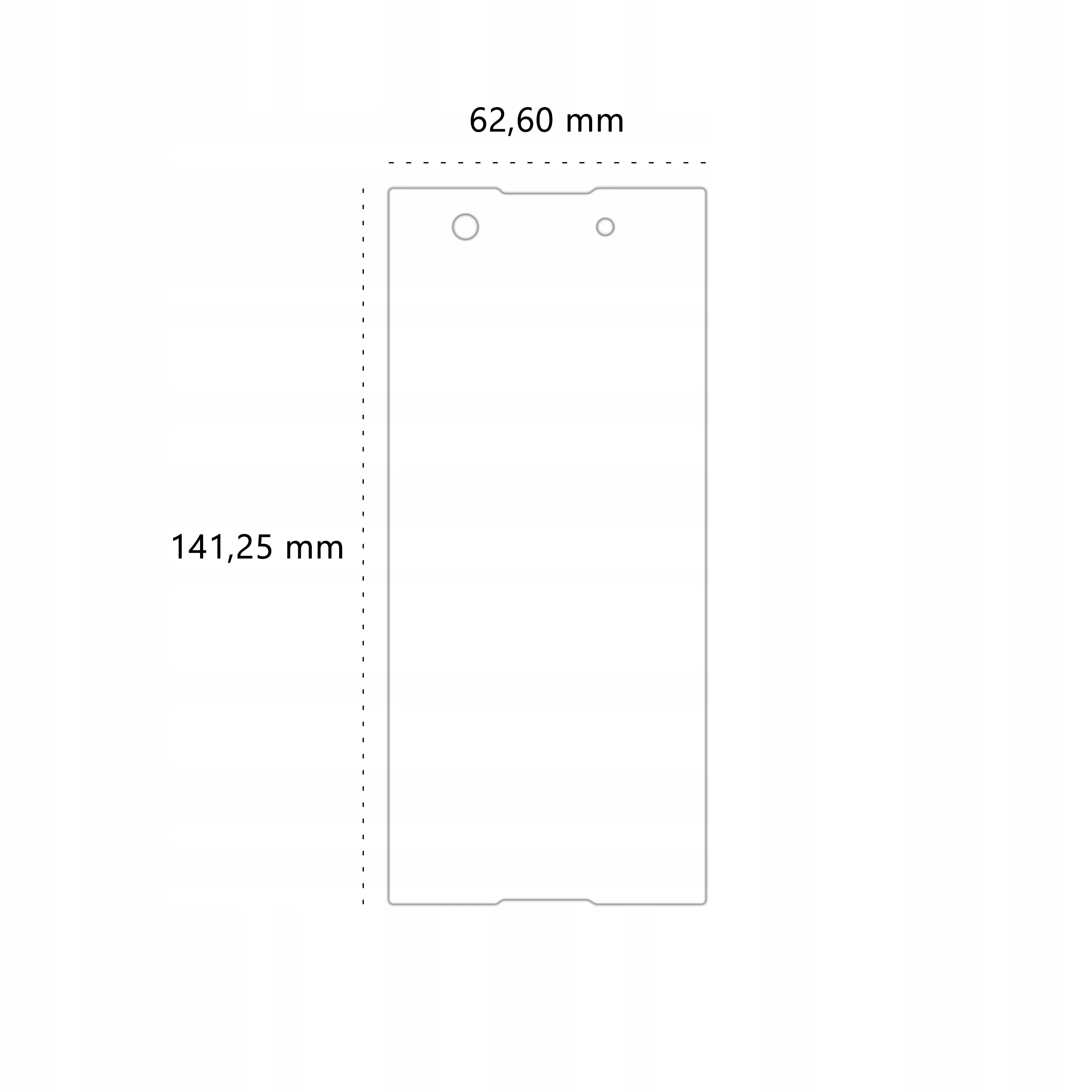 Wymiary folii ochronnej Polski Banan BananEdge do telefonu Sony Xperia XA1
