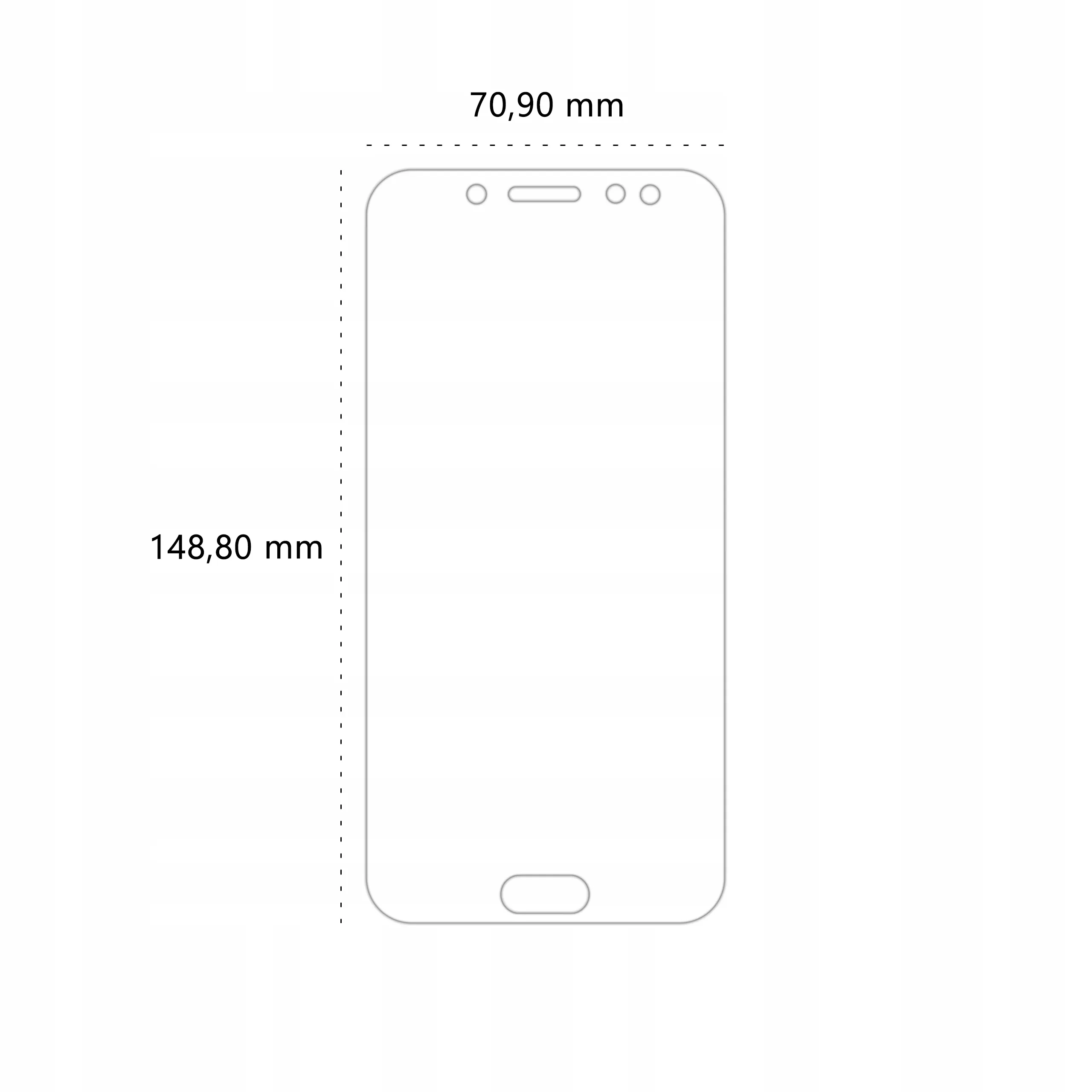 Wymiary folii ochronnej Polski Banan BananEdge do telefonu Samsung Galaxy J7 2017