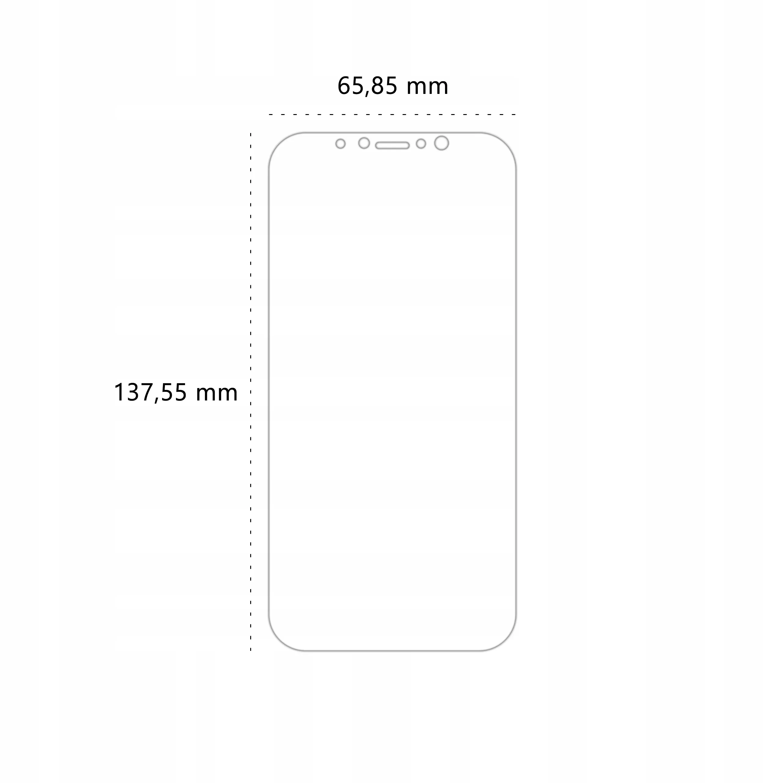 Wymiary folii ochronnej Polski Banan BananEdge do telefonu Apple iPhone X / Xs