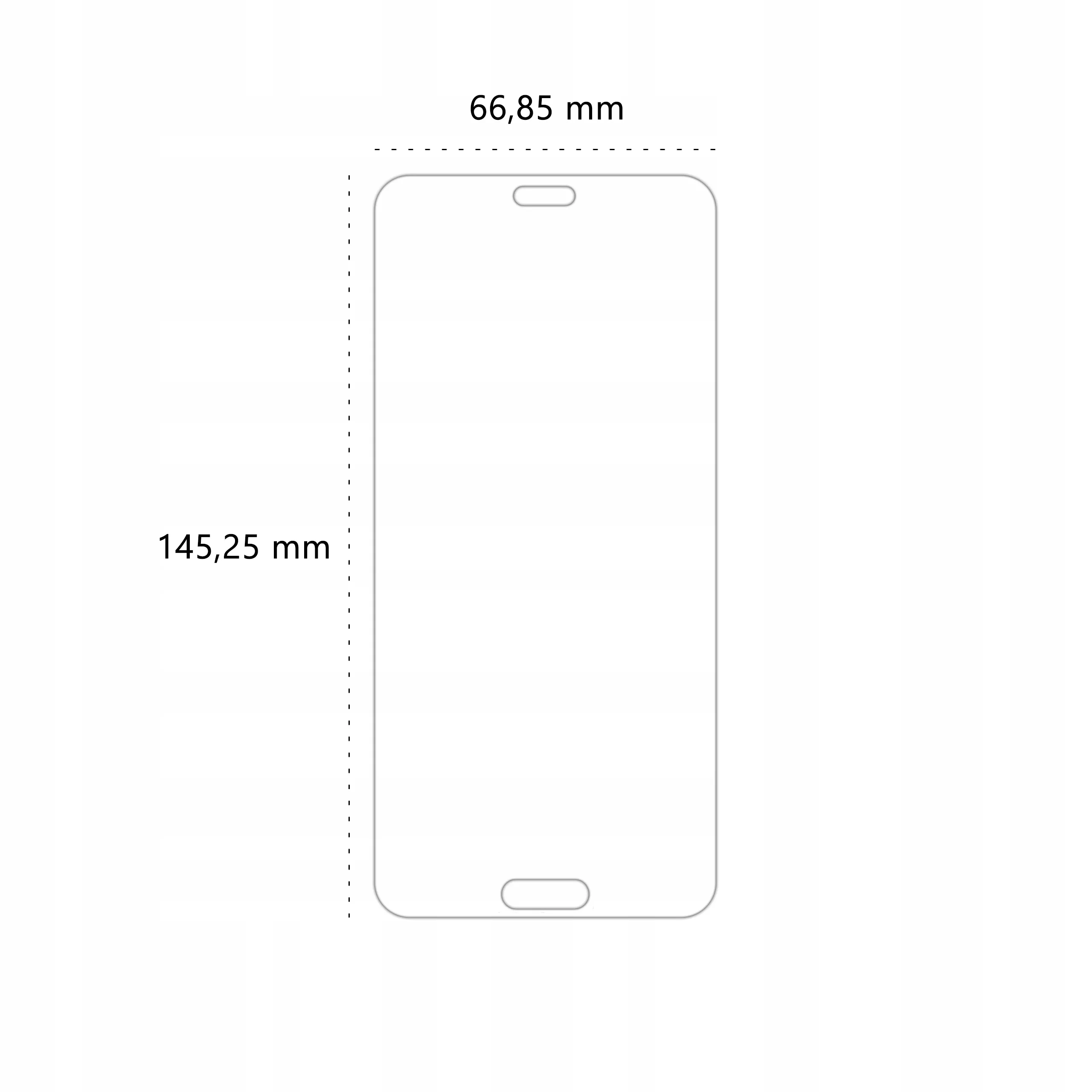 Wymiary folii ochronnej Polski Banan BananEdge do telefonu Huawei P20
