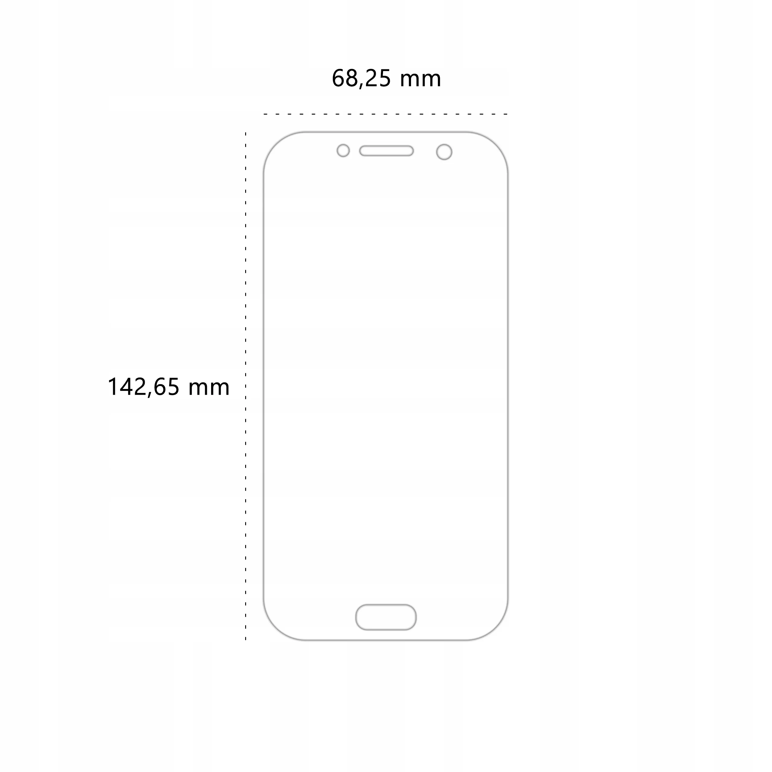 Wymiary folii ochronnej Polski Banan BananEdge do telefonu Samsung Galaxy A5 2017