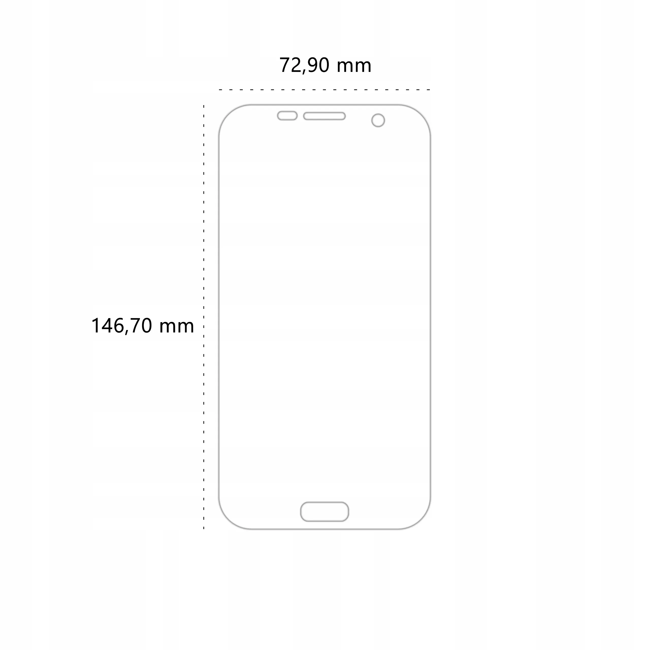 Wymiary folii ochronnej Polski Banan BananEdge do telefonu Samsung Galaxy S7 edge