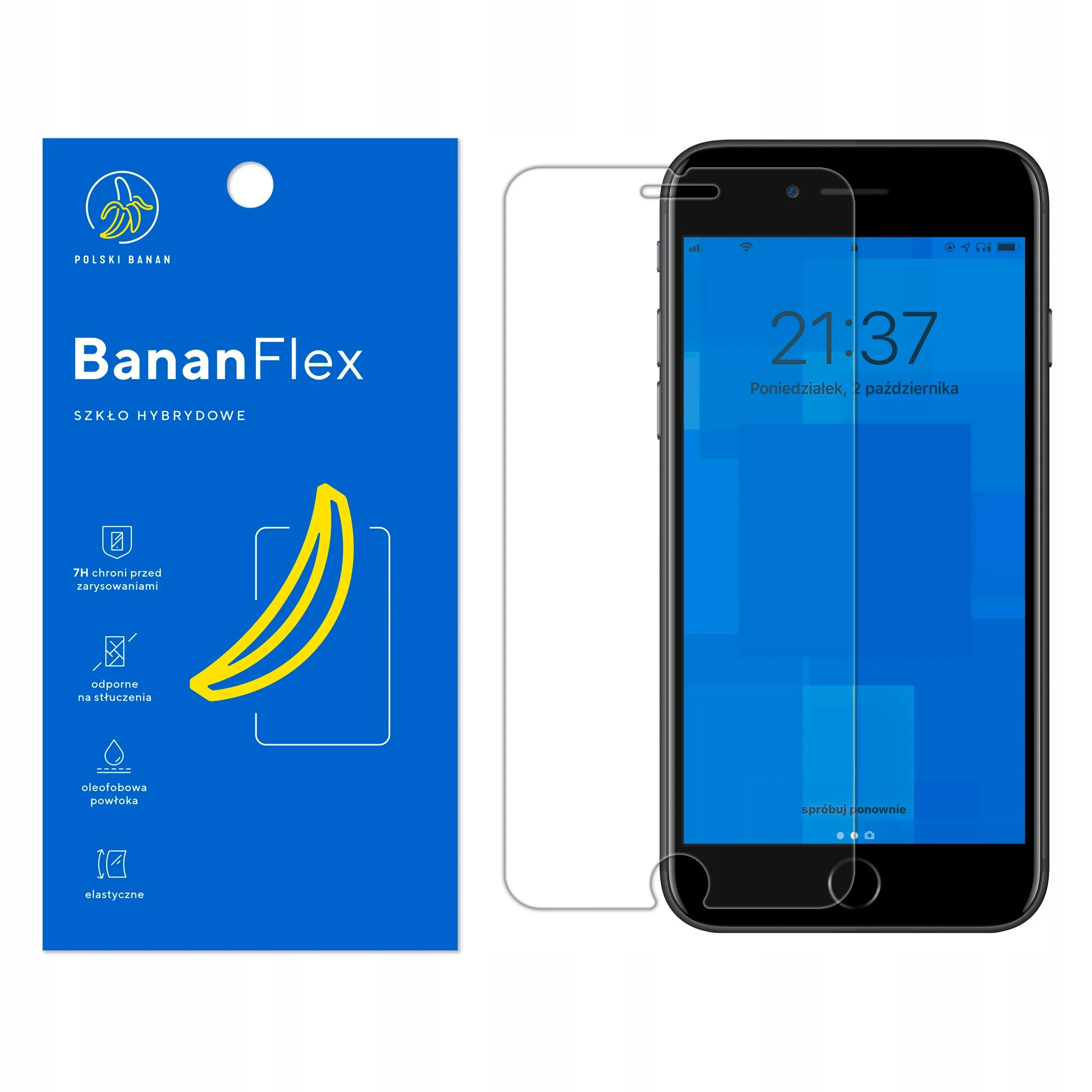 Szkło hybrydowe Polski Banan BananFlex do Apple iPhone 7 PLUS / 8 PLUS