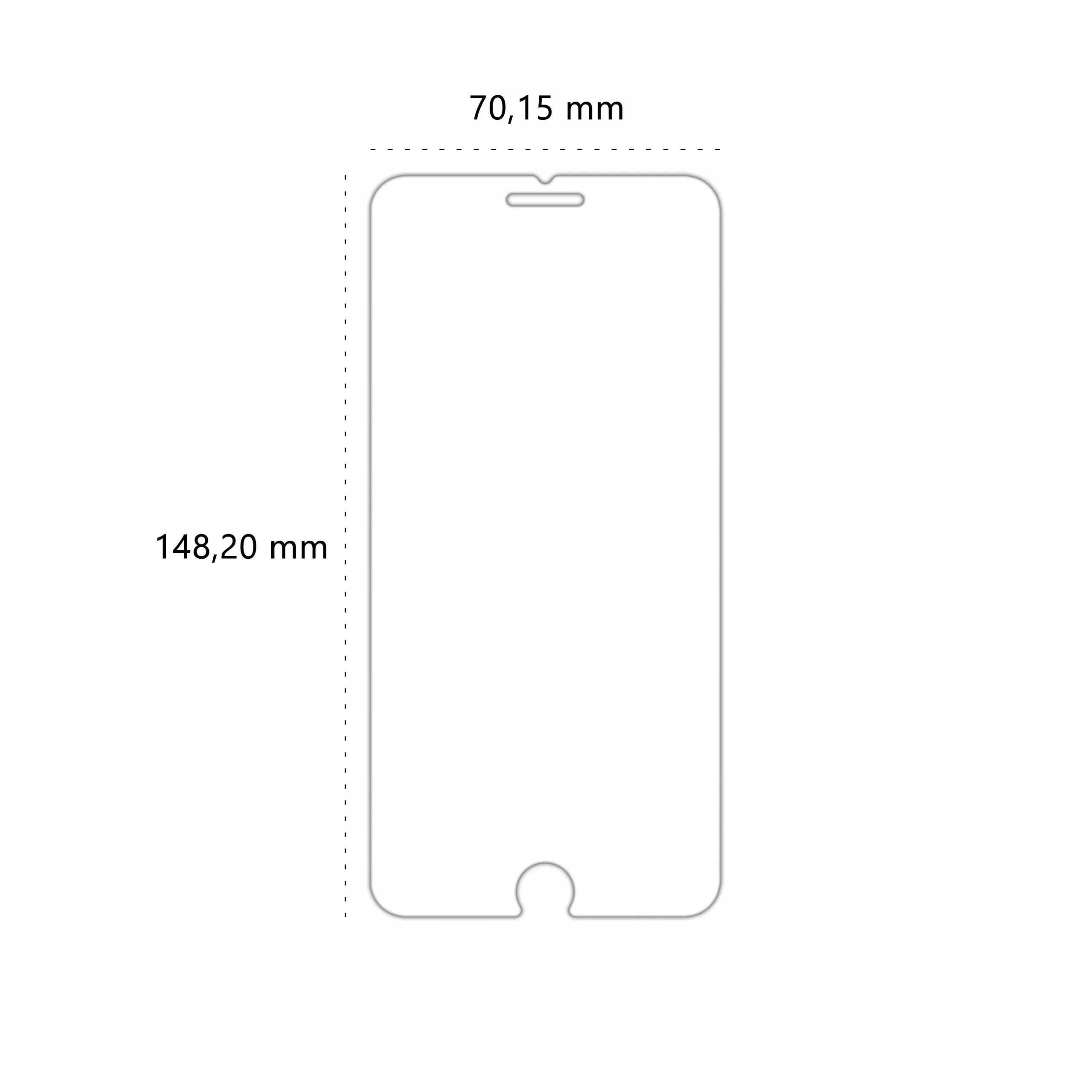 Wymiary szkła hybrydowego Polski Banan BananFlex do telefonu Apple iPhone 7 PLUS / 8 PLUS