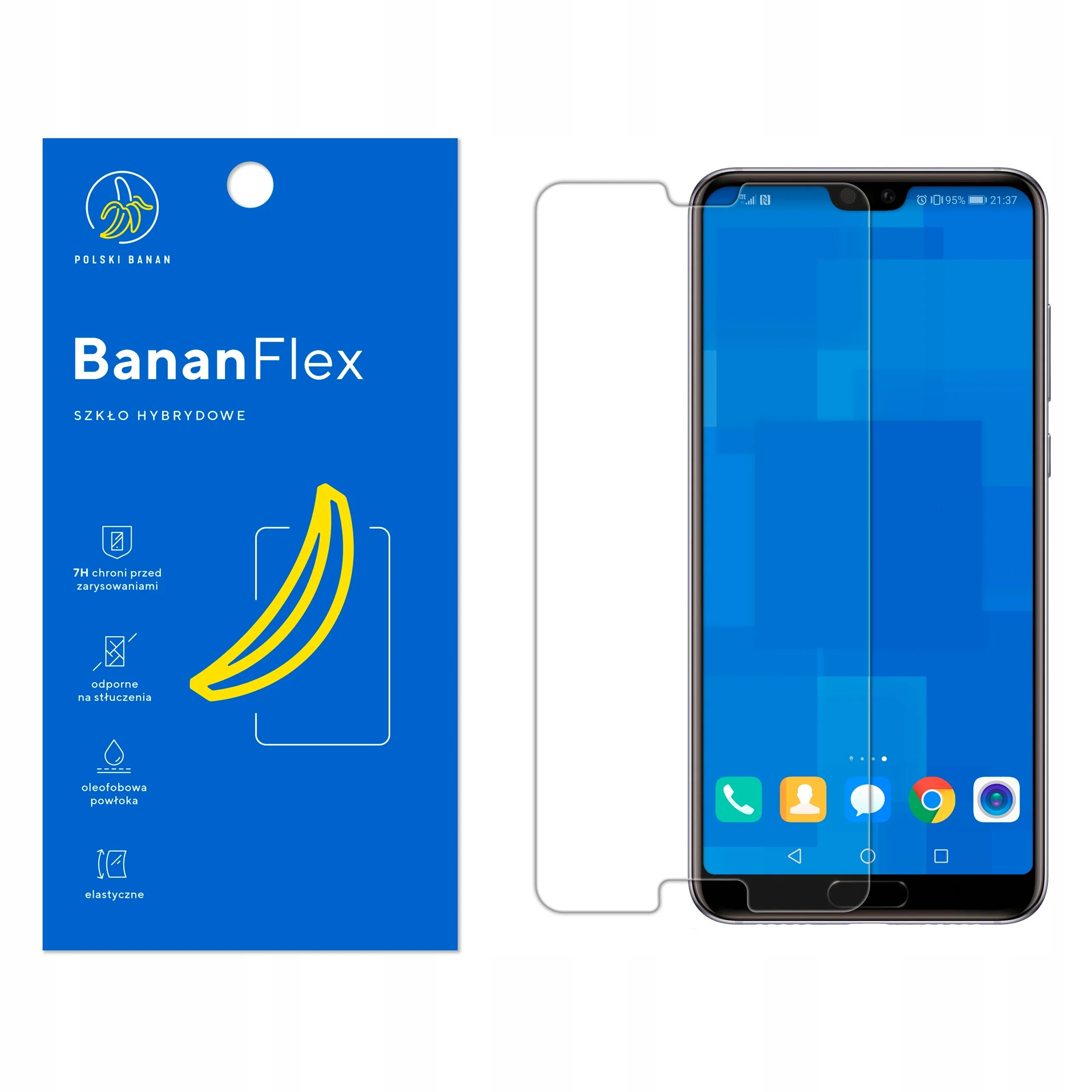 Szkło hybrydowe Polski Banan BananFlex do Huawei P20