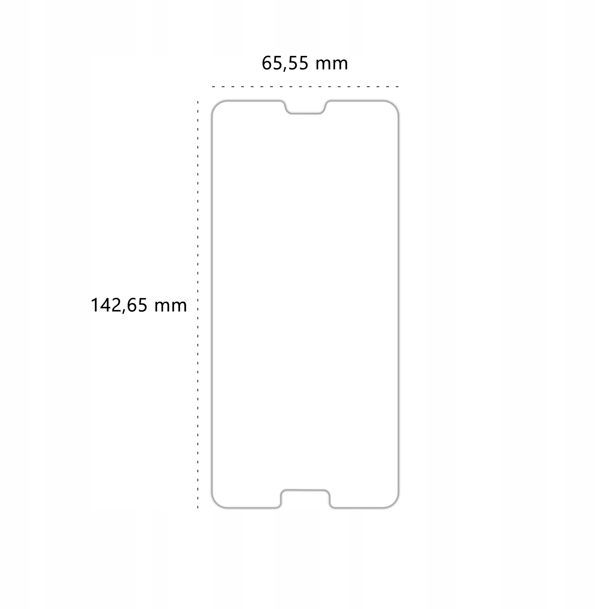 Wymiary szkła hybrydowego Polski Banan BananFlex do telefonu Huawei P20