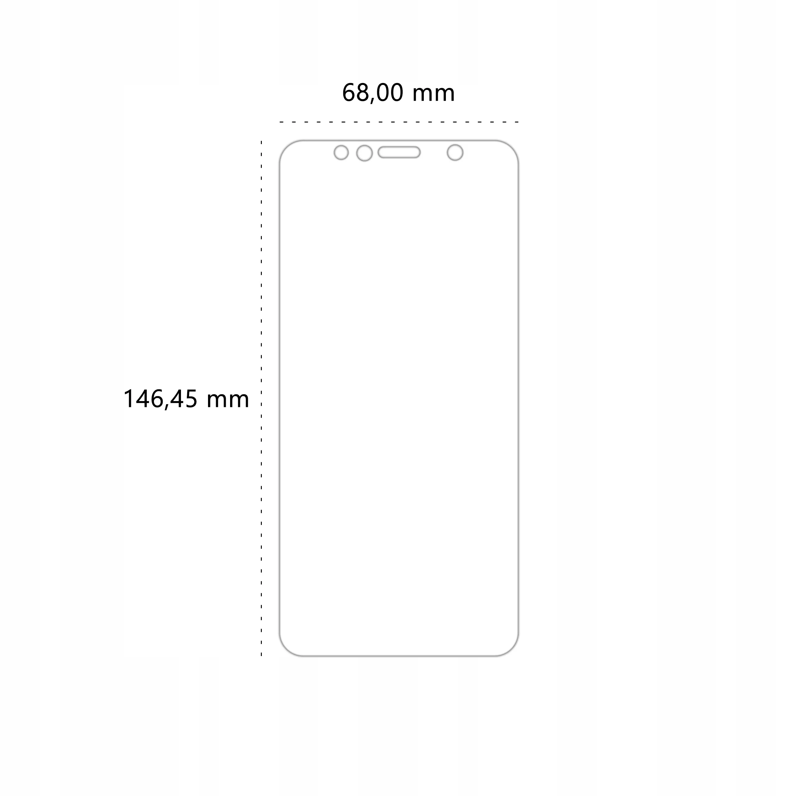 Wymiary folii ochronnej Polski Banan BananEdge do telefonu Huawei Y6 2018