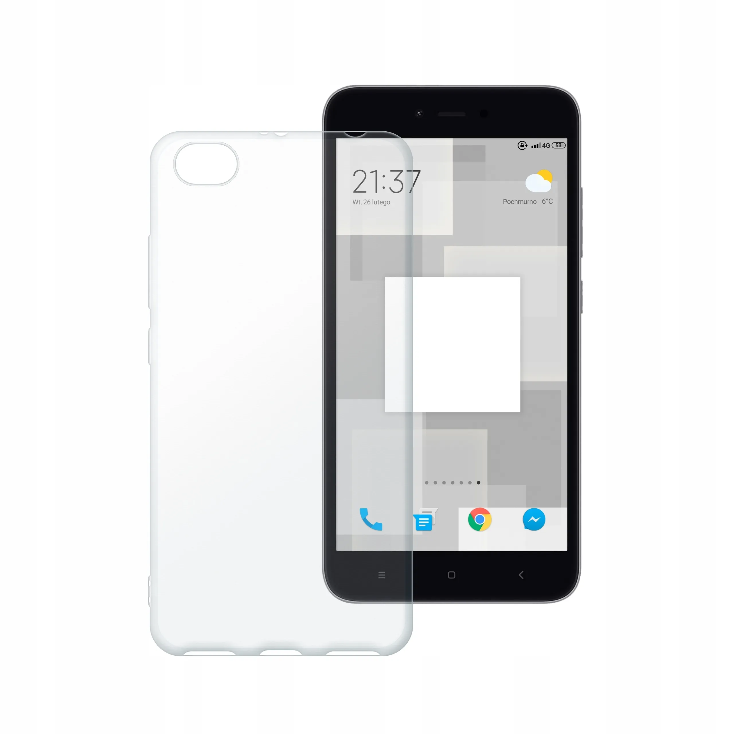 Etui silikonowe przezroczyste Polski Banan do Xiaomi Redmi Note 5A obok telefonu