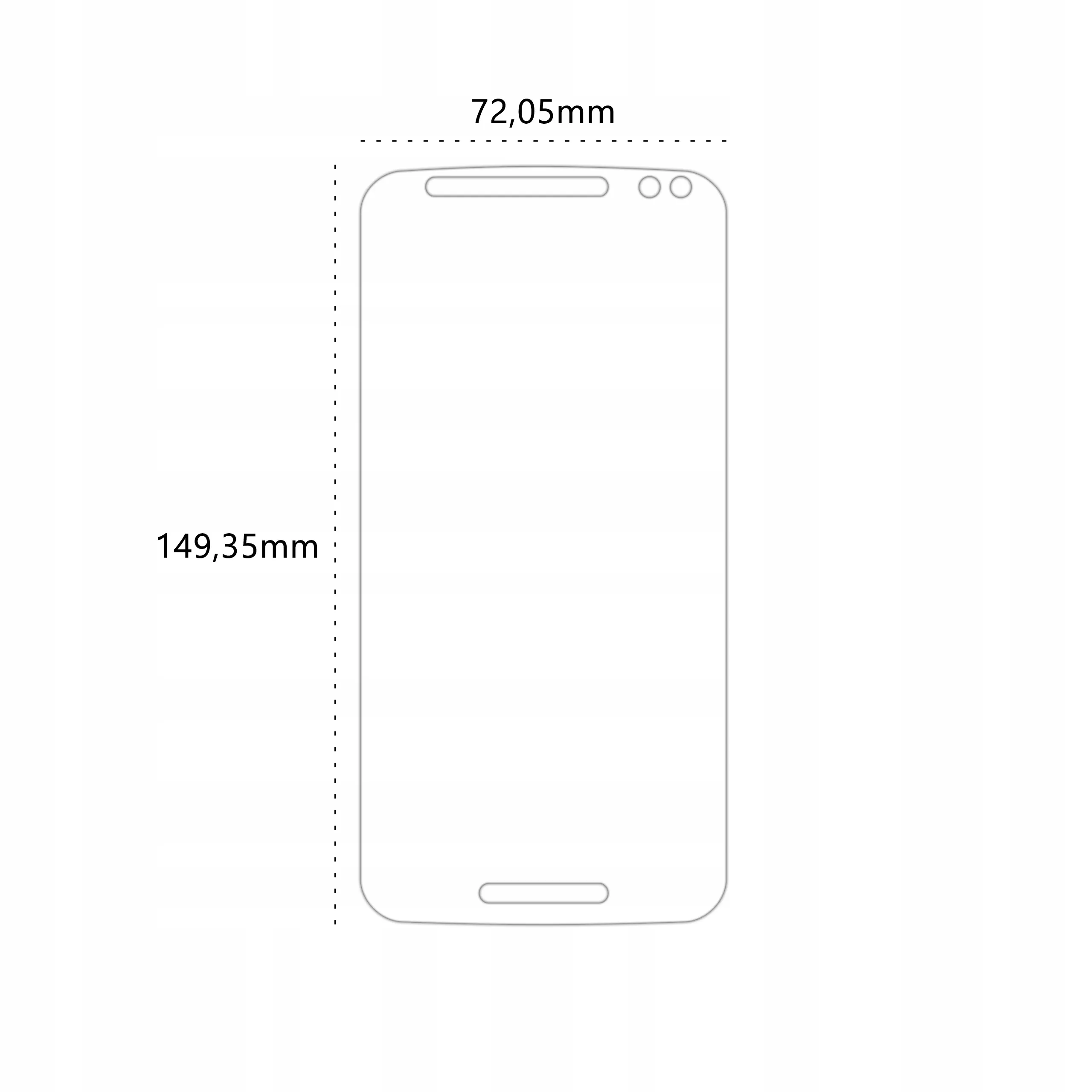 Wymiary folii ochronnej Polski Banan BananEdge do telefonu Motorola Moto X Style