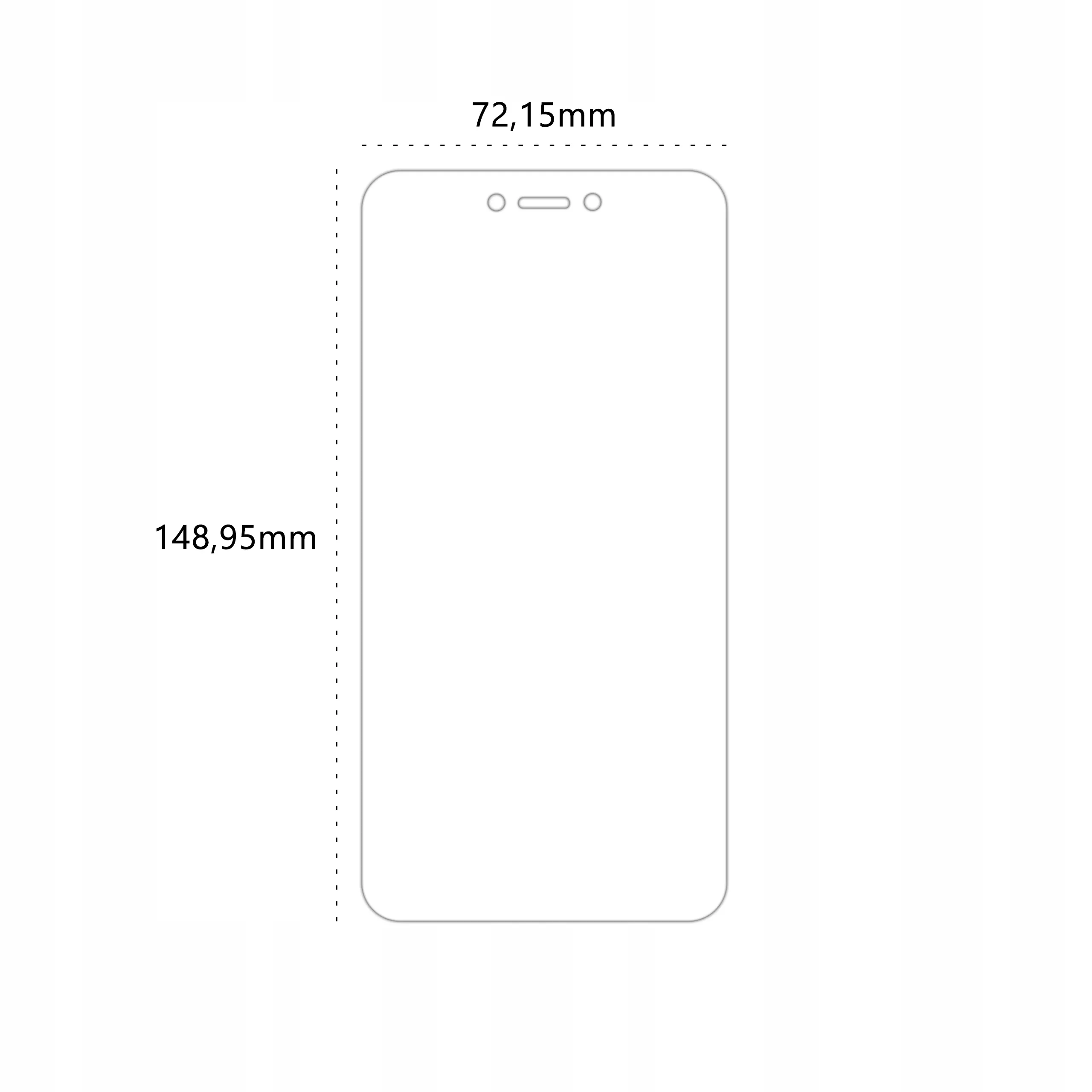 Wymiary folii ochronnej Polski Banan BananEdge do telefonu Xiaomi Redmi Note 5A