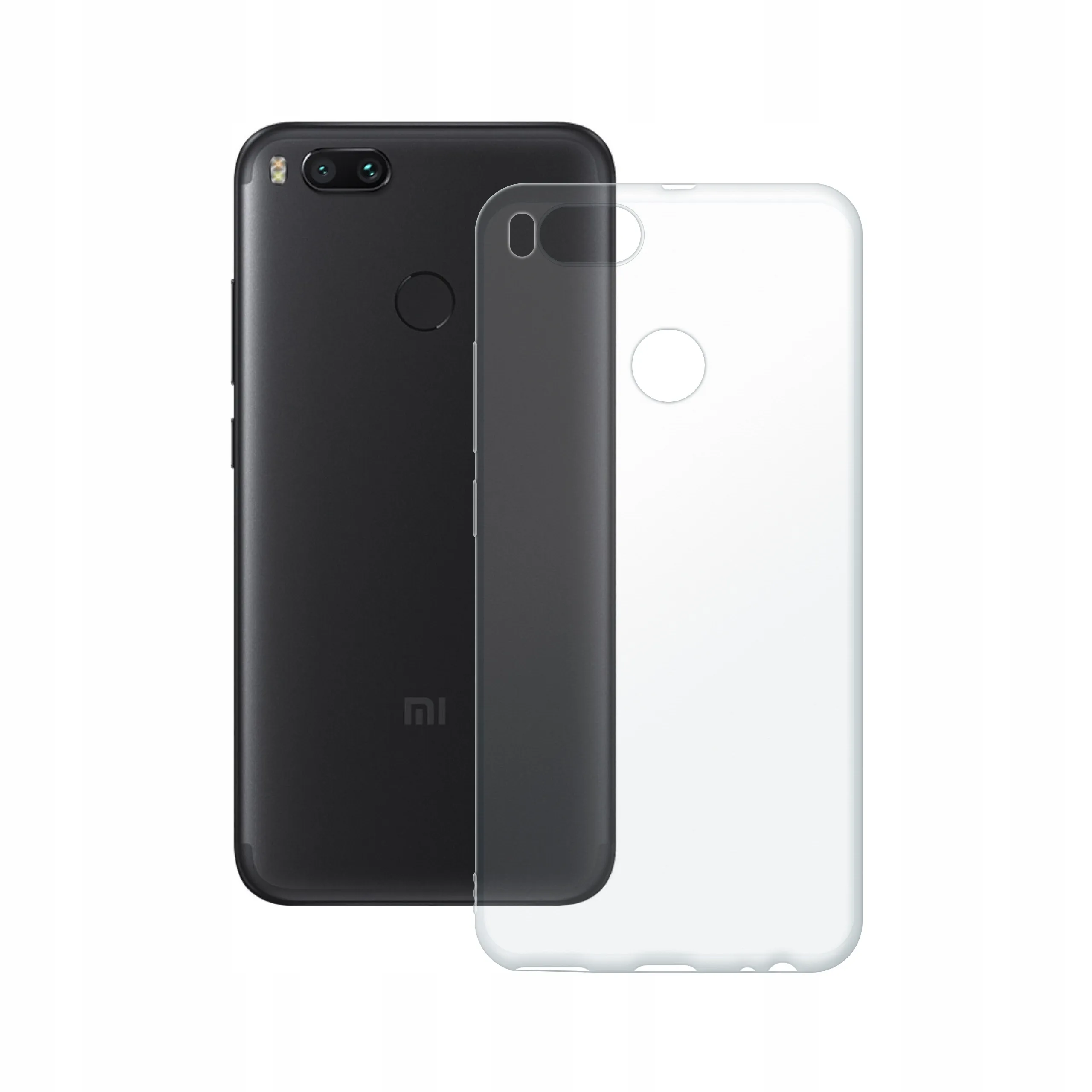 Etui silikonowe przezroczyste Polski Banan obok tyłu telefonu Xiaomi Mi 5X / Mi A1