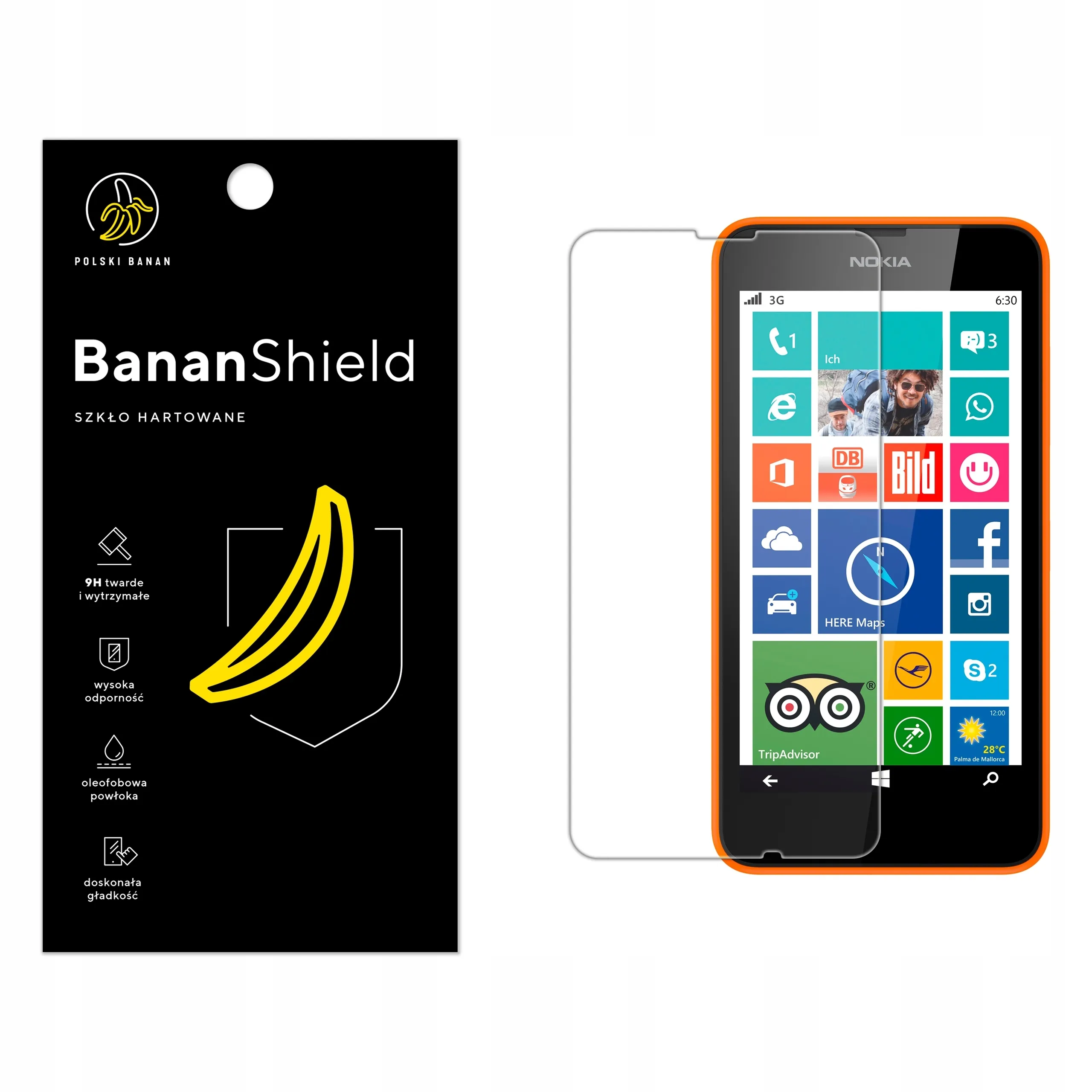 Szkło hartowane Polski Banan BananShield do Nokia Lumia 630 / 635
