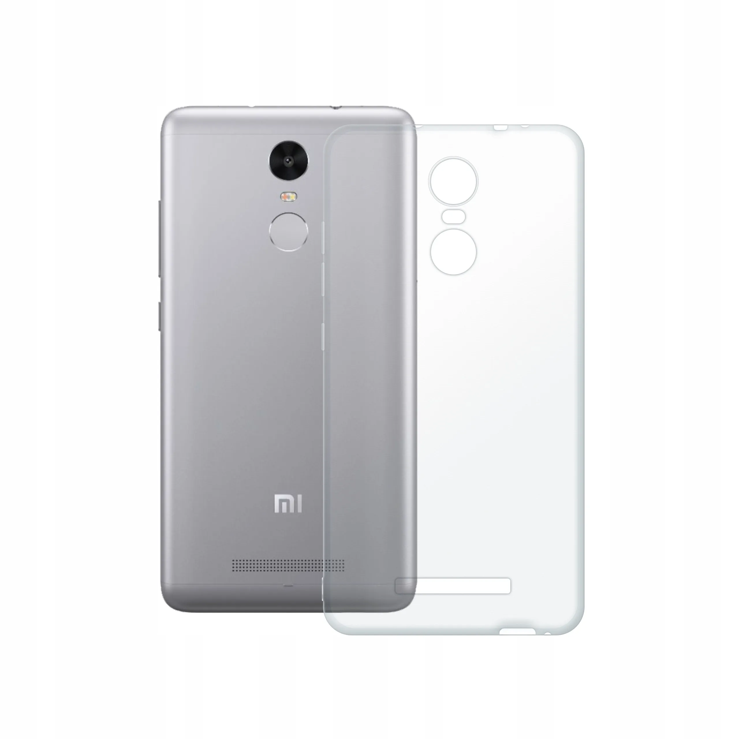 Etui silikonowe przezroczyste Polski Banan obok tyłu telefonu Xiaomi Redmi Note 3 Kenzo