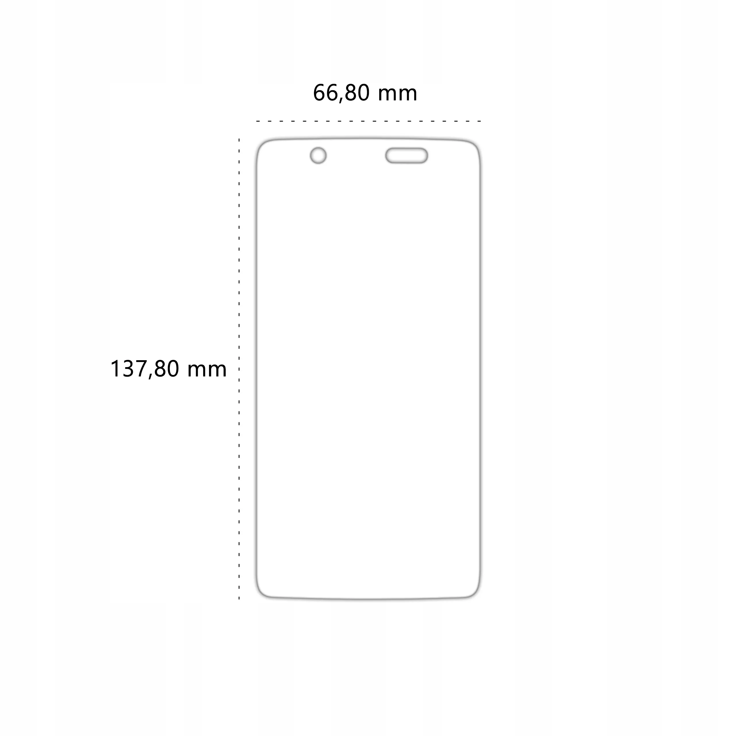 Wymiary szkła hartowanego Polski Banan BananShield do telefonu Alcatel Idol 4