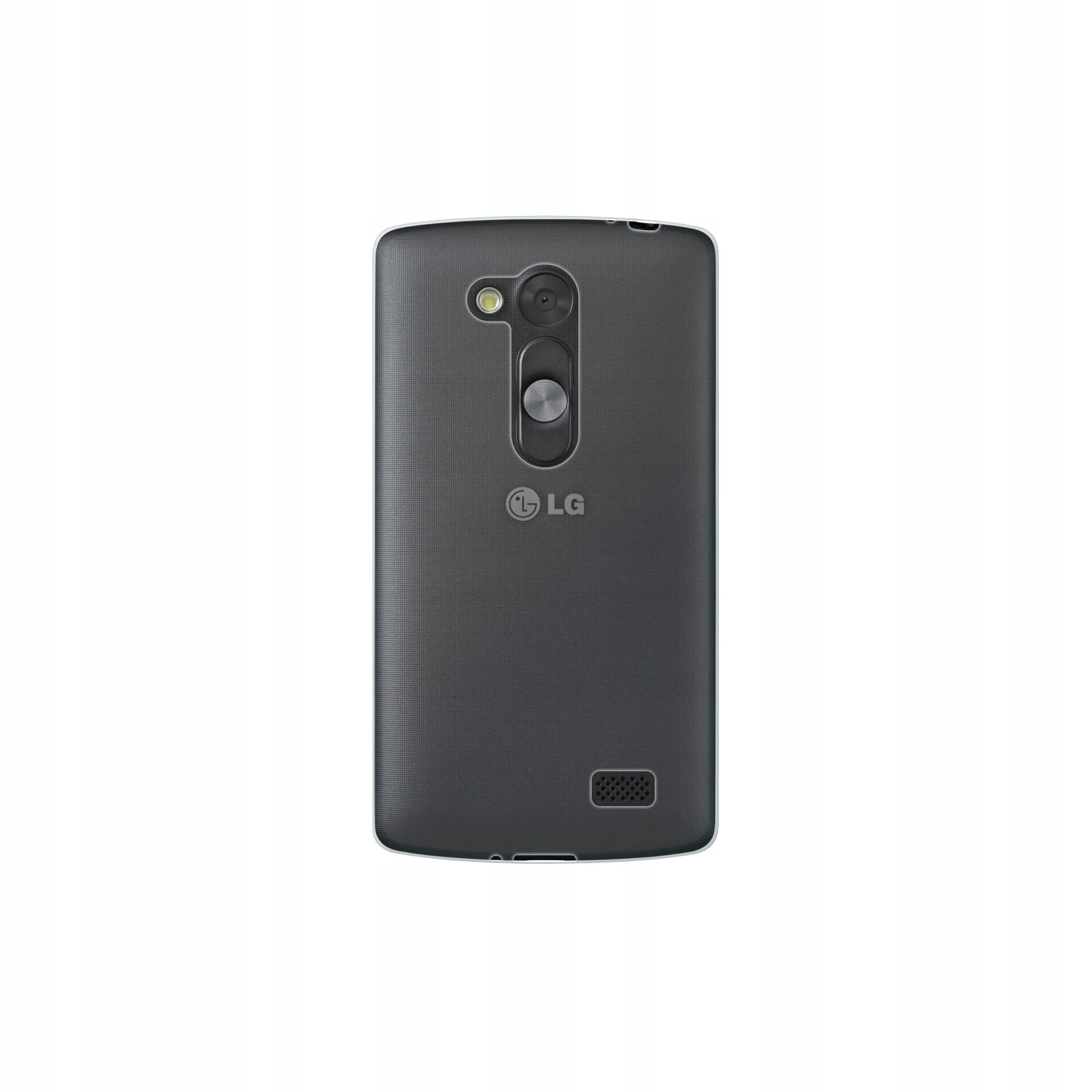 Etui silikonowe przezroczyste Polski Banan nałożone na telefon LG L Fino