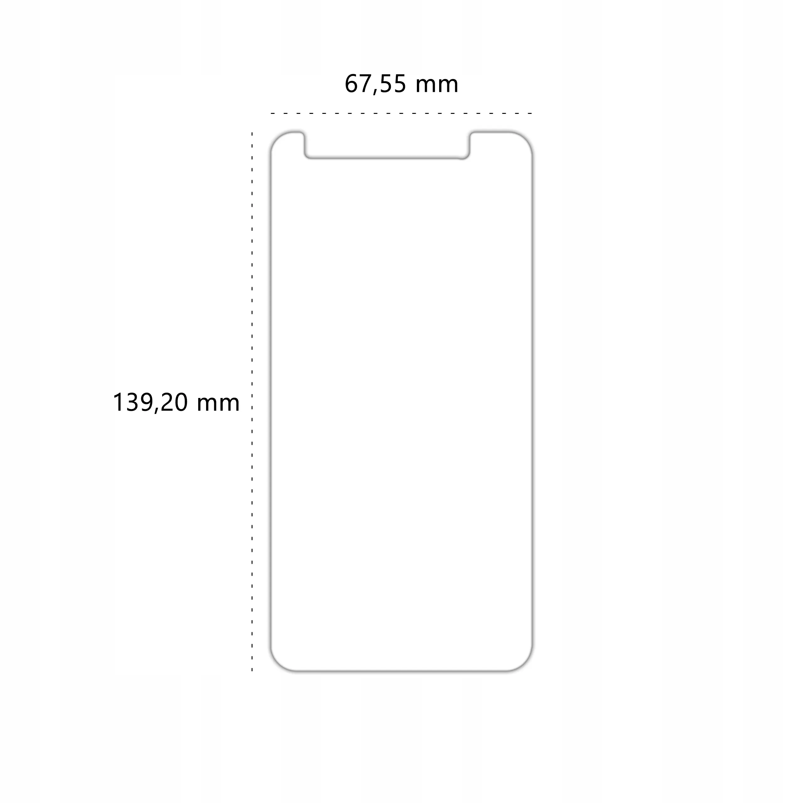 Wymiary szkła hartowanego Polski Banan BananShield do telefonu Huawei Ascend G620s