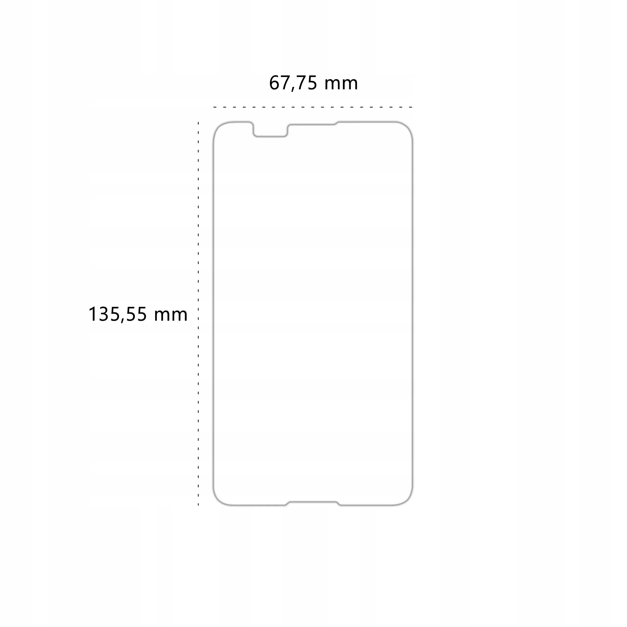 Wymiary szkła hartowanego Polski Banan BananShield do telefonu Sony Xperia E4