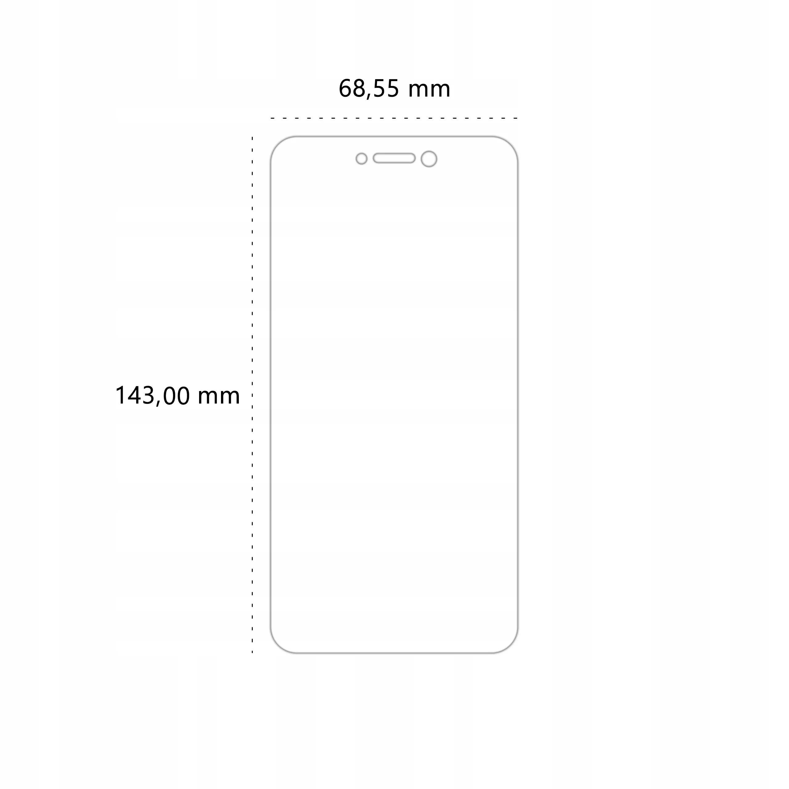 Wymiary folii ochronnej Polski Banan BananEdge do telefonu Huawei P9 Lite 2017