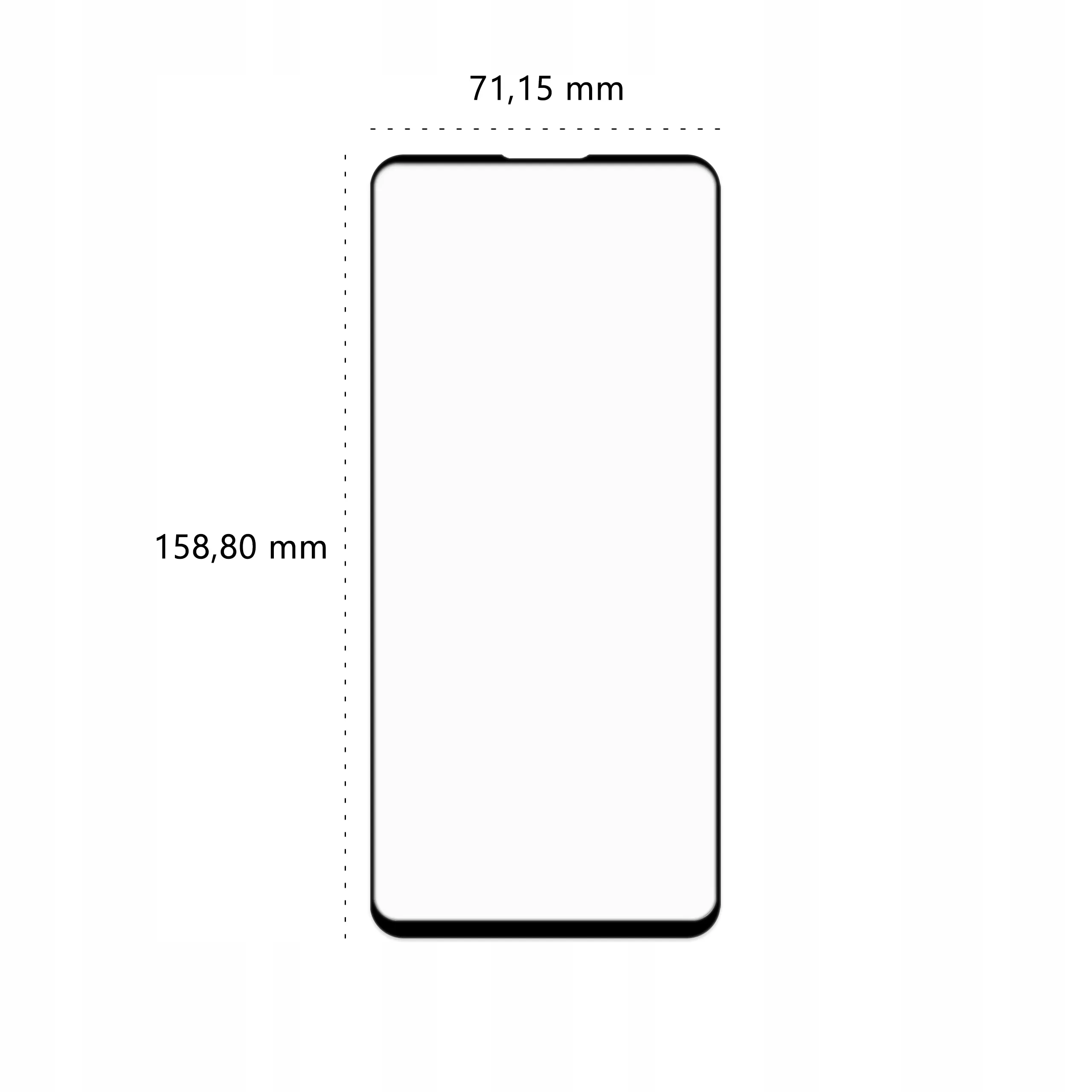 Wymiary szkła hartowanego 3D Polski Banan BananGuard w kolorze czarnym do telefonu Samsung Galaxy A71