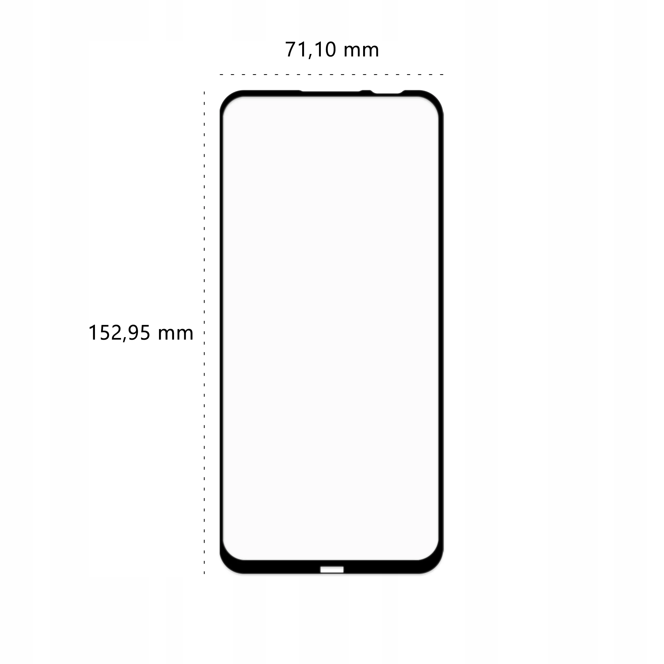 Wymiary szkła hartowanego 3D Polski Banan BananGuard w kolorze czarnym do telefonu Huawei P40 Lite