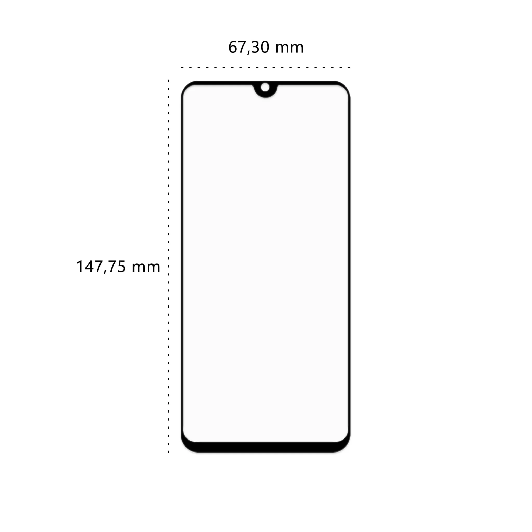 Wymiary szkła hartowanego 3D Polski Banan BananGuard w kolorze czarnym do telefonu Xiaomi Mi A3