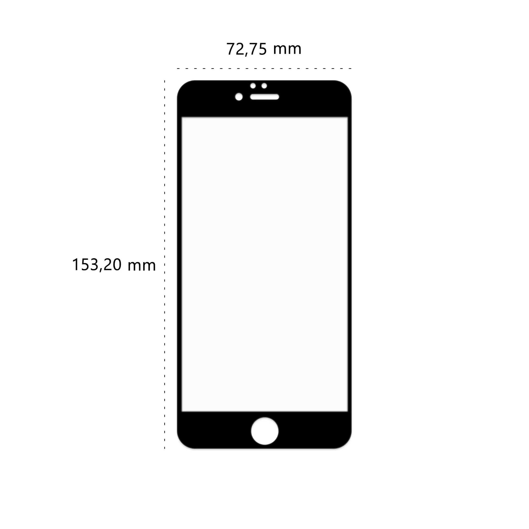 Wymiary szkła hartowanego 3D Polski Banan BananGuard w kolorze czarnym do telefonu Apple iPhone 6 PLUS / 6s PLUS