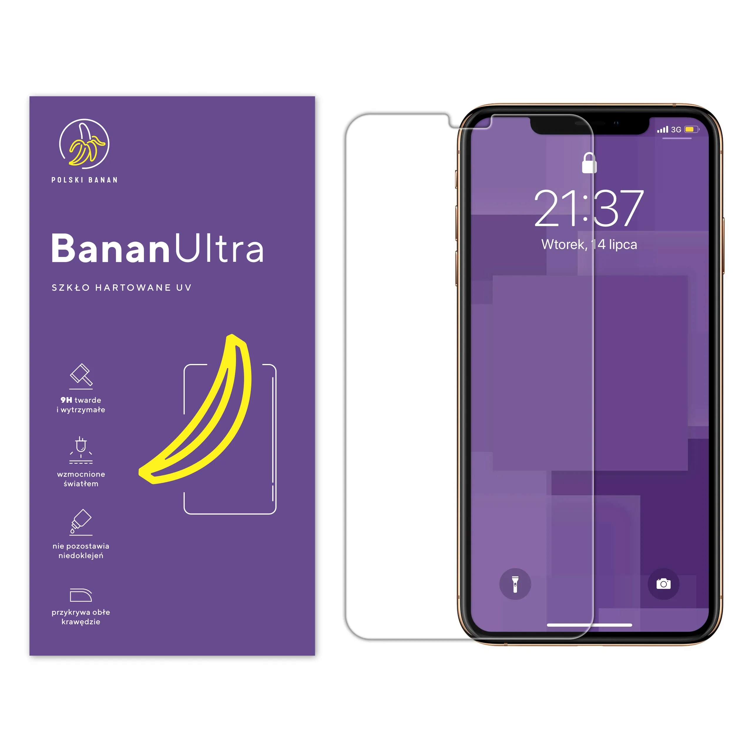 Szkło hartowane UV Polski Banan BananUltra do Apple iPhone Xs Max