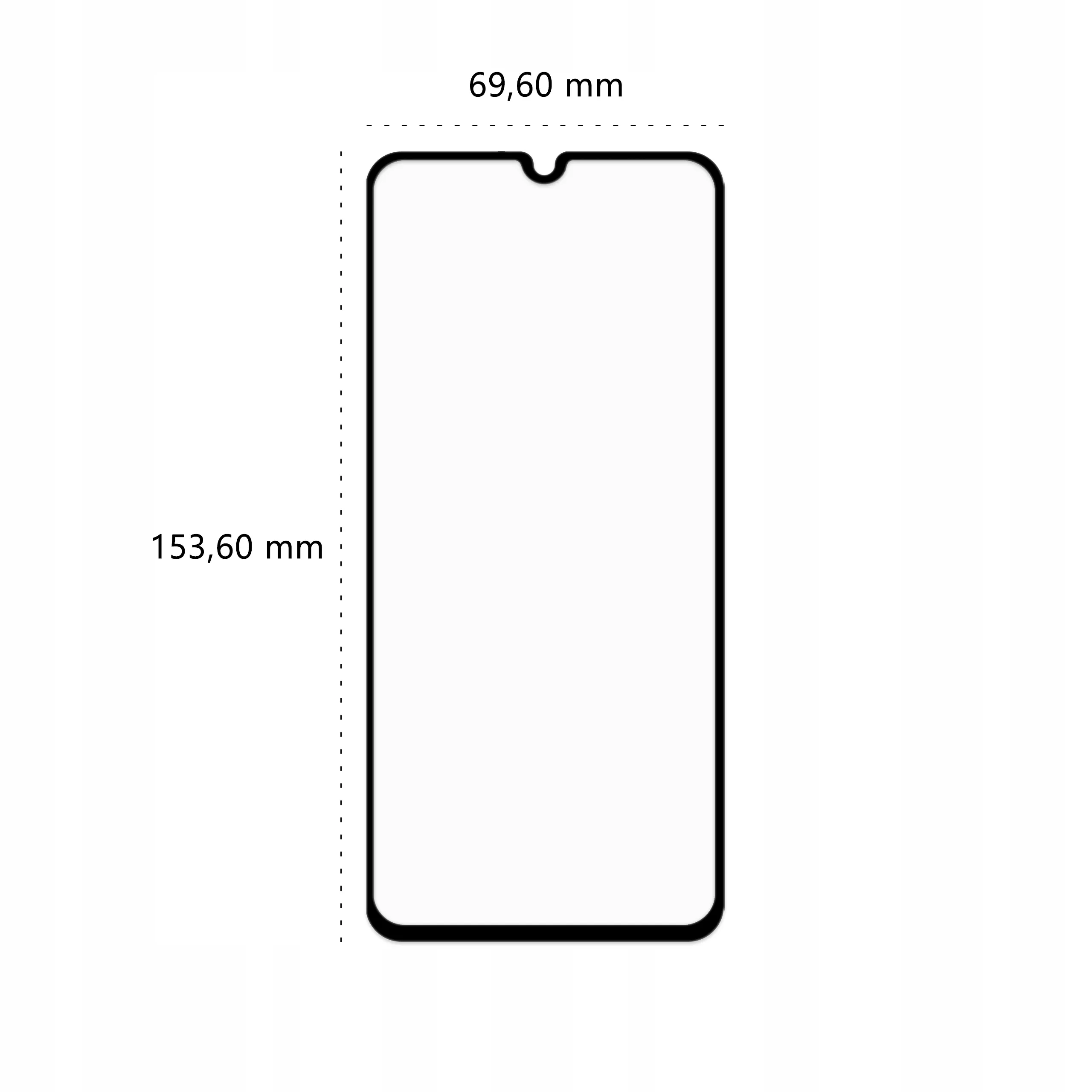 Wymiary szkła hartowanego 3D Polski Banan BananGuard w kolorze czarnym do telefonu Samsung Galaxy M21