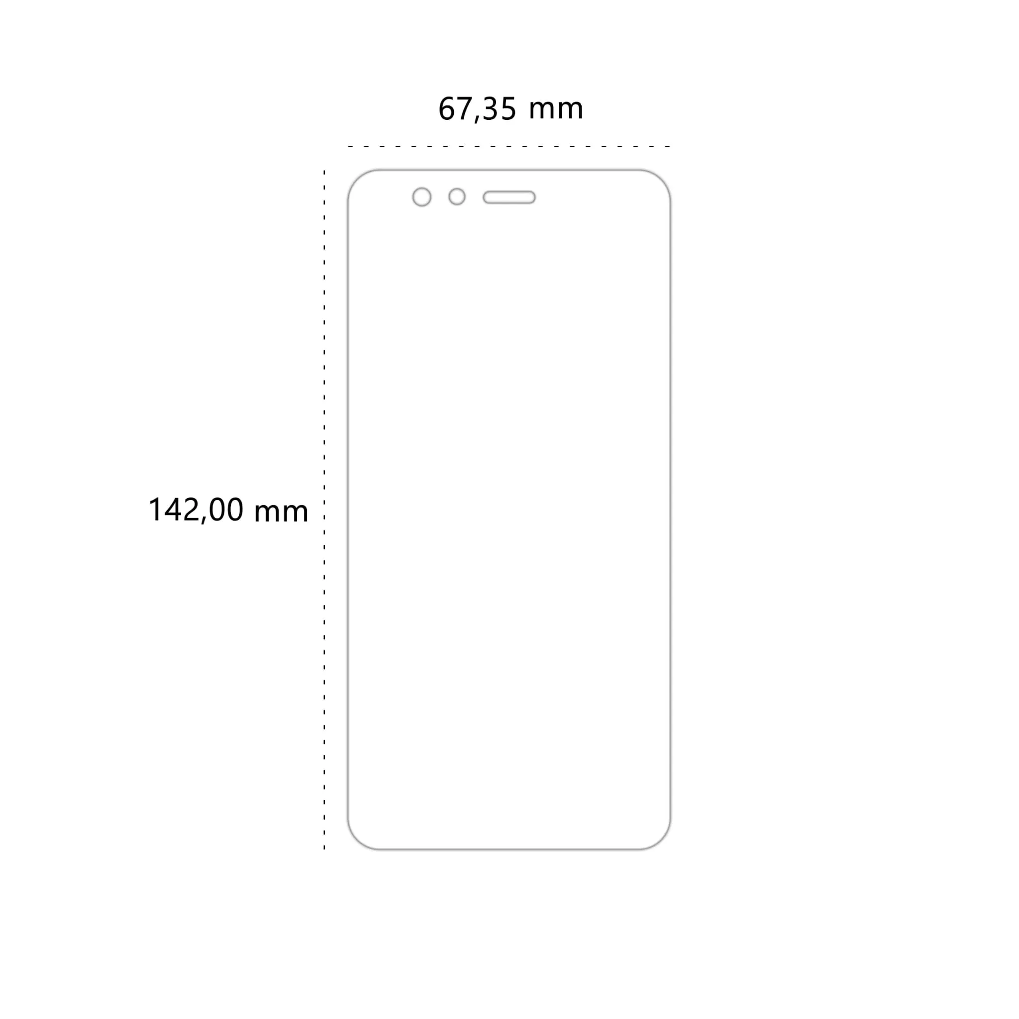 Wymiary folii ochronnej Polski Banan BananEdge do telefonu Huawei P10 Lite