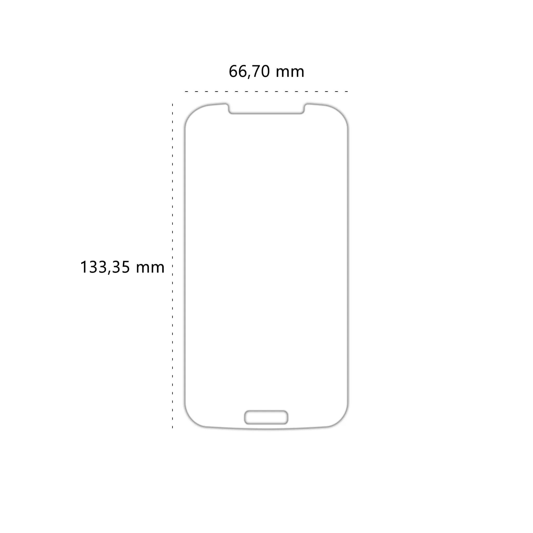 Wymiary szkła hartowanego Polski Banan BananShield do telefonu Samsung Galaxy S4