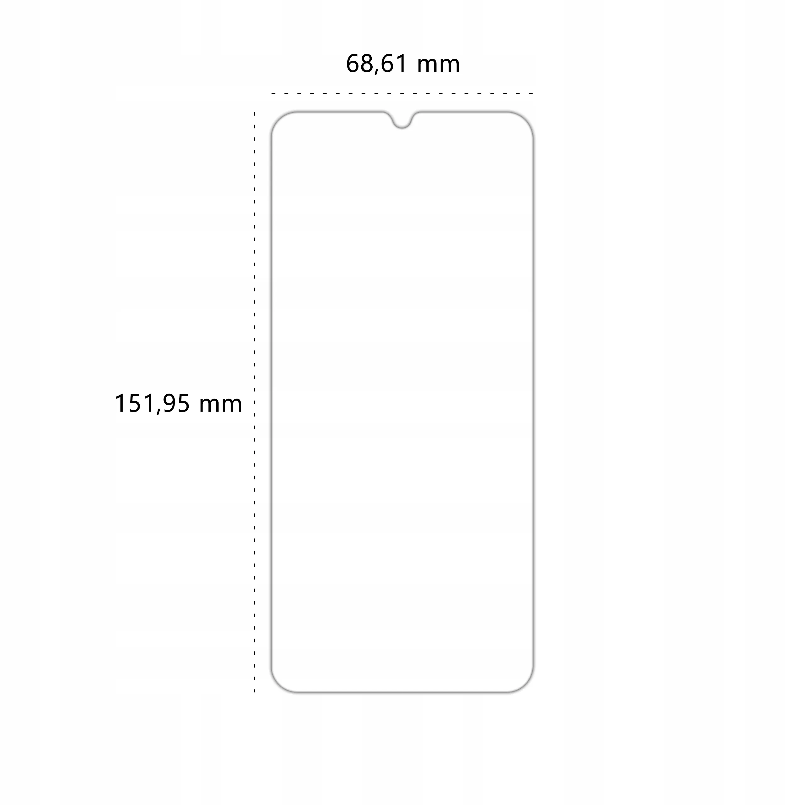 Wymiary szkła hybrydowego Polski Banan BananFlex do telefonu Xiaomi Redmi Note 8