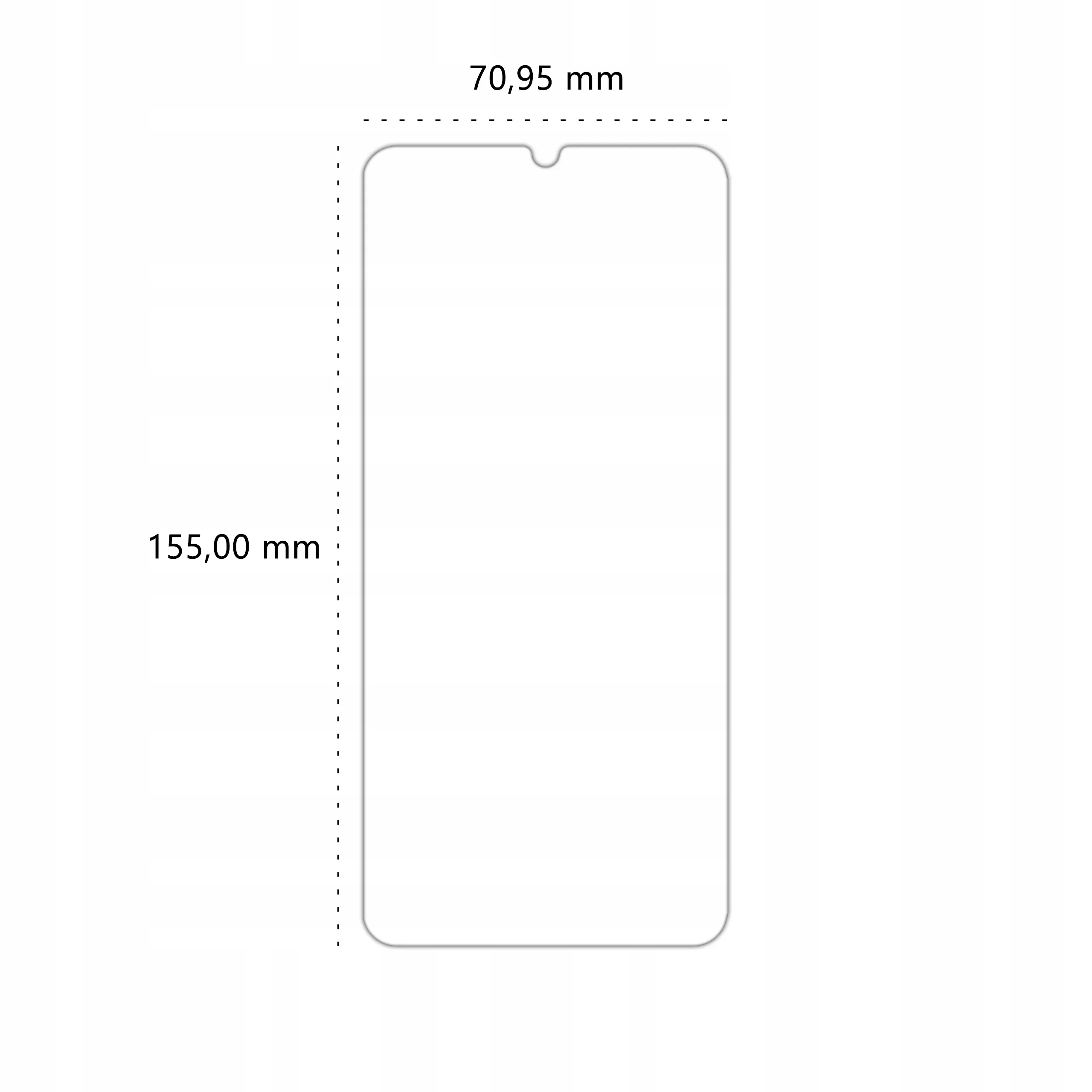 Wymiary szkła hybrydowego Polski Banan BananFlex do telefonu Xiaomi Redmi 9