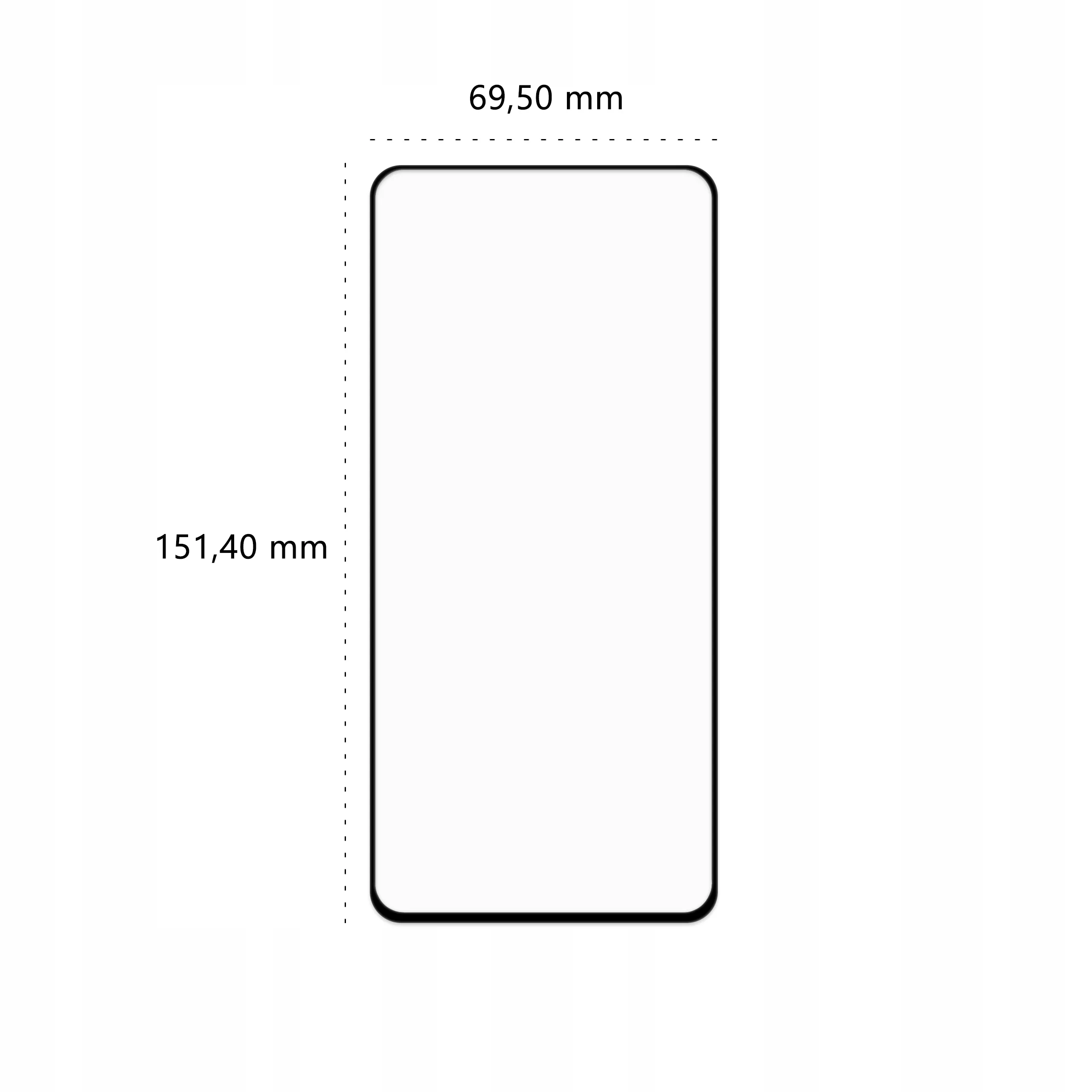 Wymiary szkła hartowanego 3D Polski Banan BananGuard w kolorze czarnym do telefonu Motorola Moto G8 Power
