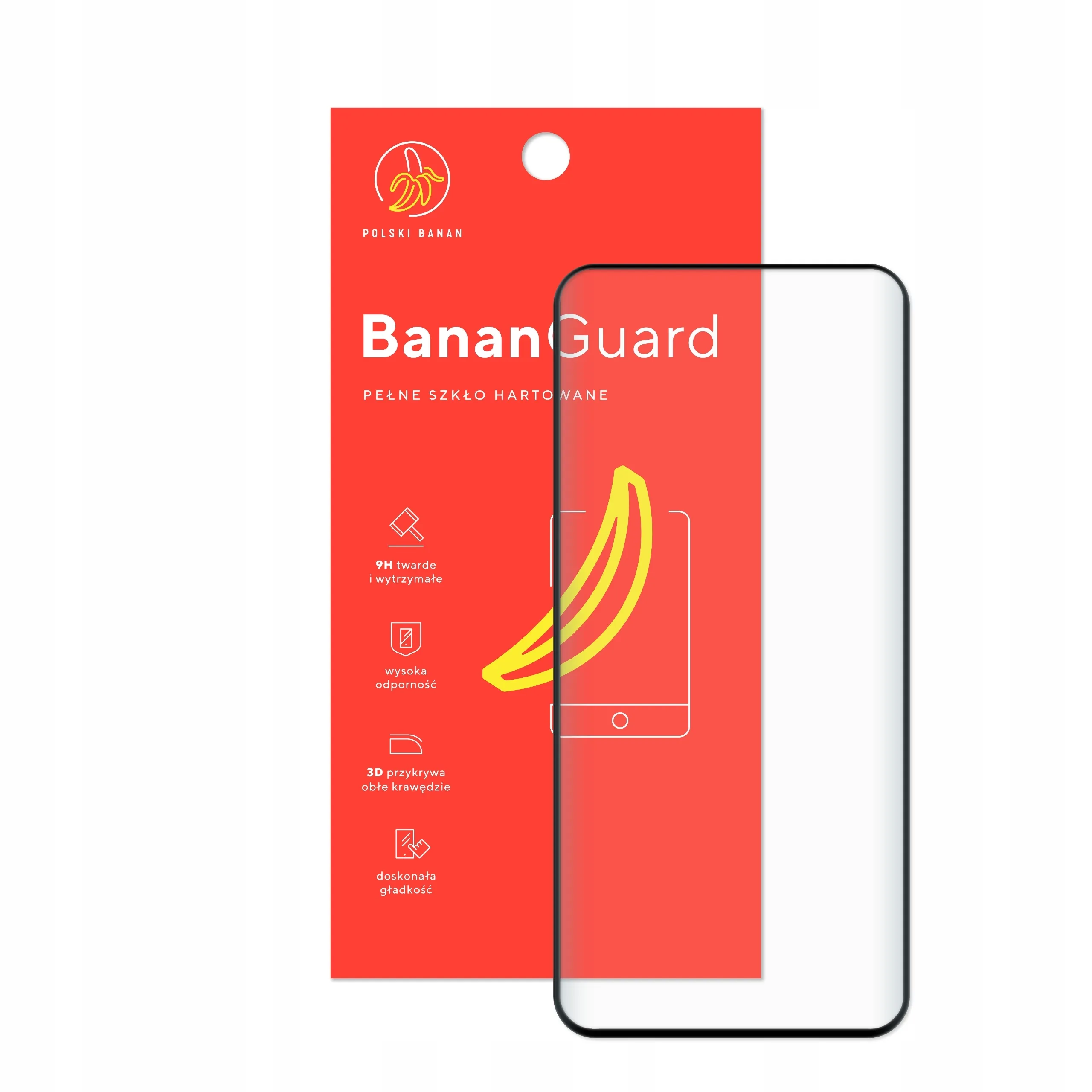 Szkło hartowane 5D Polski Banan BananGuard w kolorze czarnym z opakowaniem do telefonu Xiaomi Mi 10