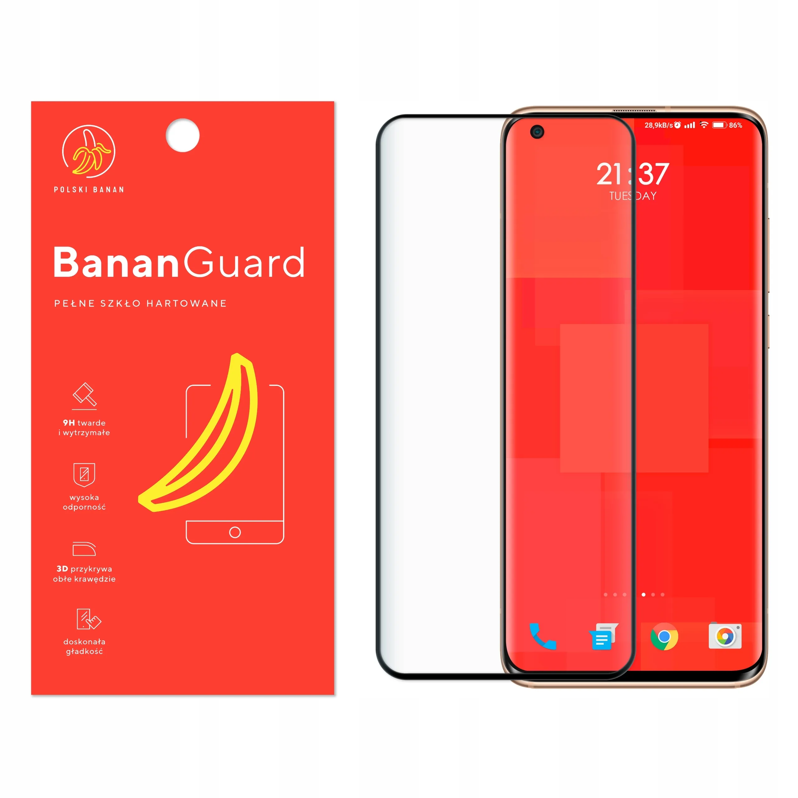 Szkło hartowane 5D Polski Banan BananGuard w kolorze czarnym do Xiaomi Mi 10 Ultra