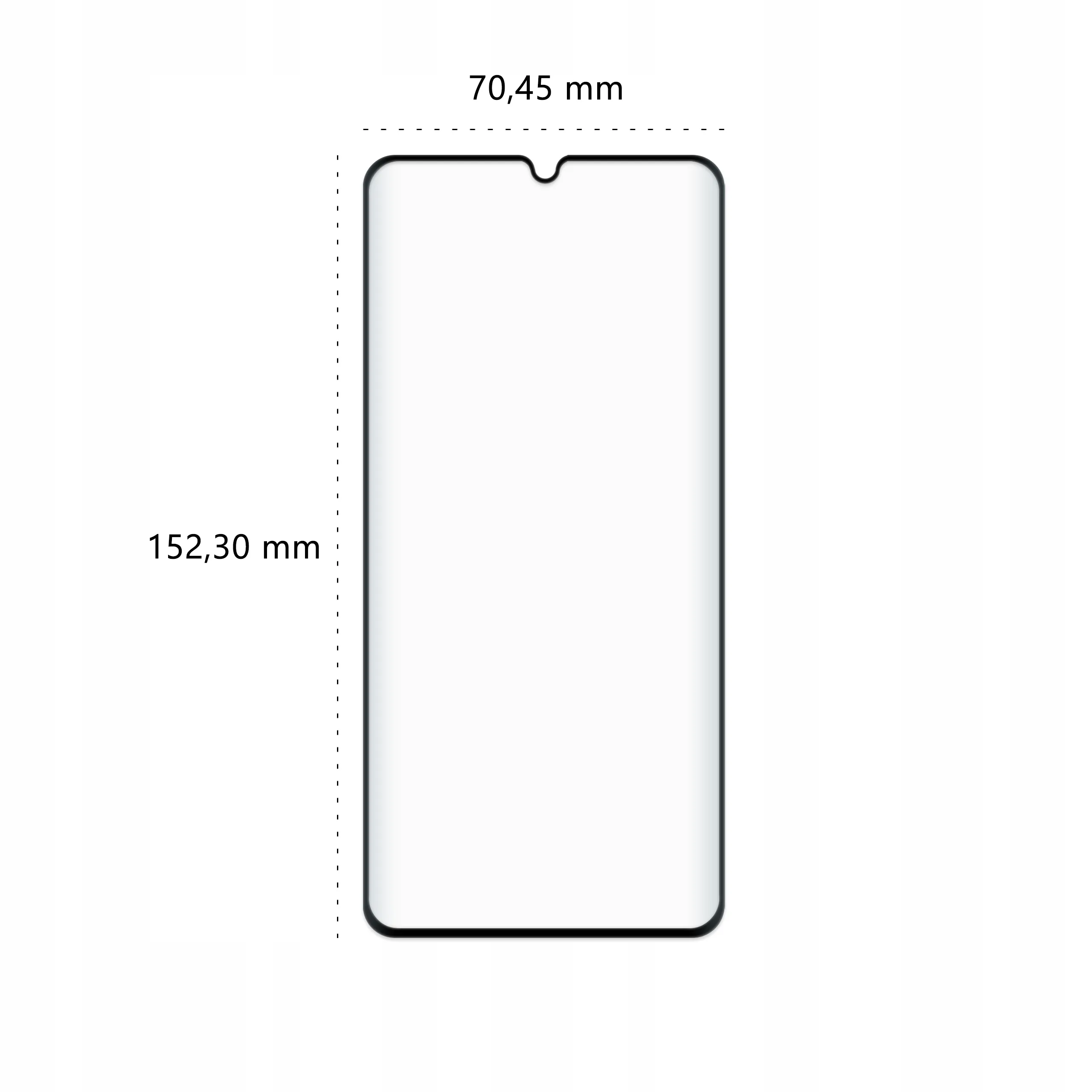 Wymiary szkła hartowanego 3D Polski Banan BananGuard w kolorze czarnym do telefonu Xiaomi Mi Note 10 / Pro