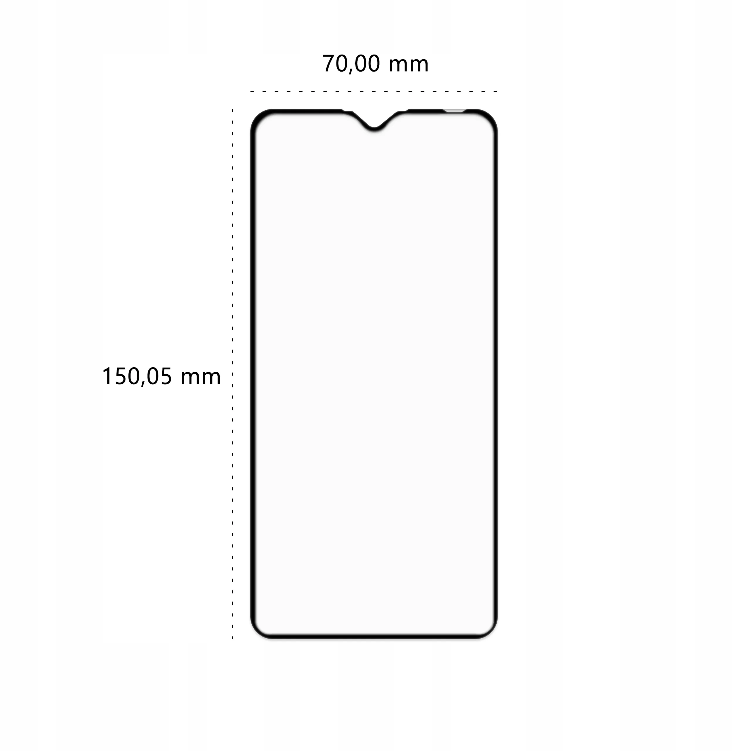 Wymiary szkła hartowanego 3D Polski Banan BananGuard w kolorze czarnym do telefonu Xiaomi Redmi 8 / 8A