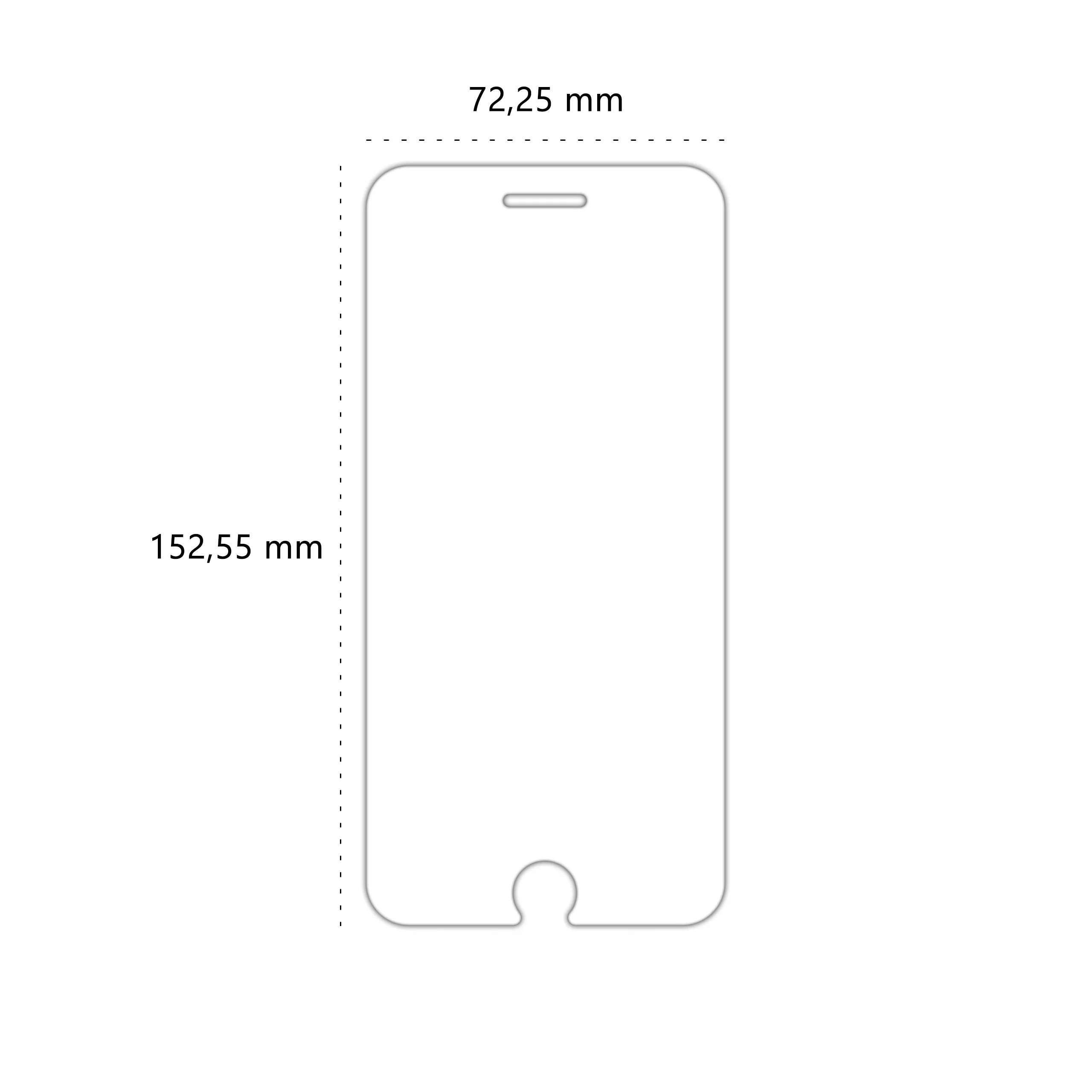Wymiary szkła hartowanego UV Polski Banan BananUltra do telefonu Apple iPhone 6 PLUS / 6s PLUS