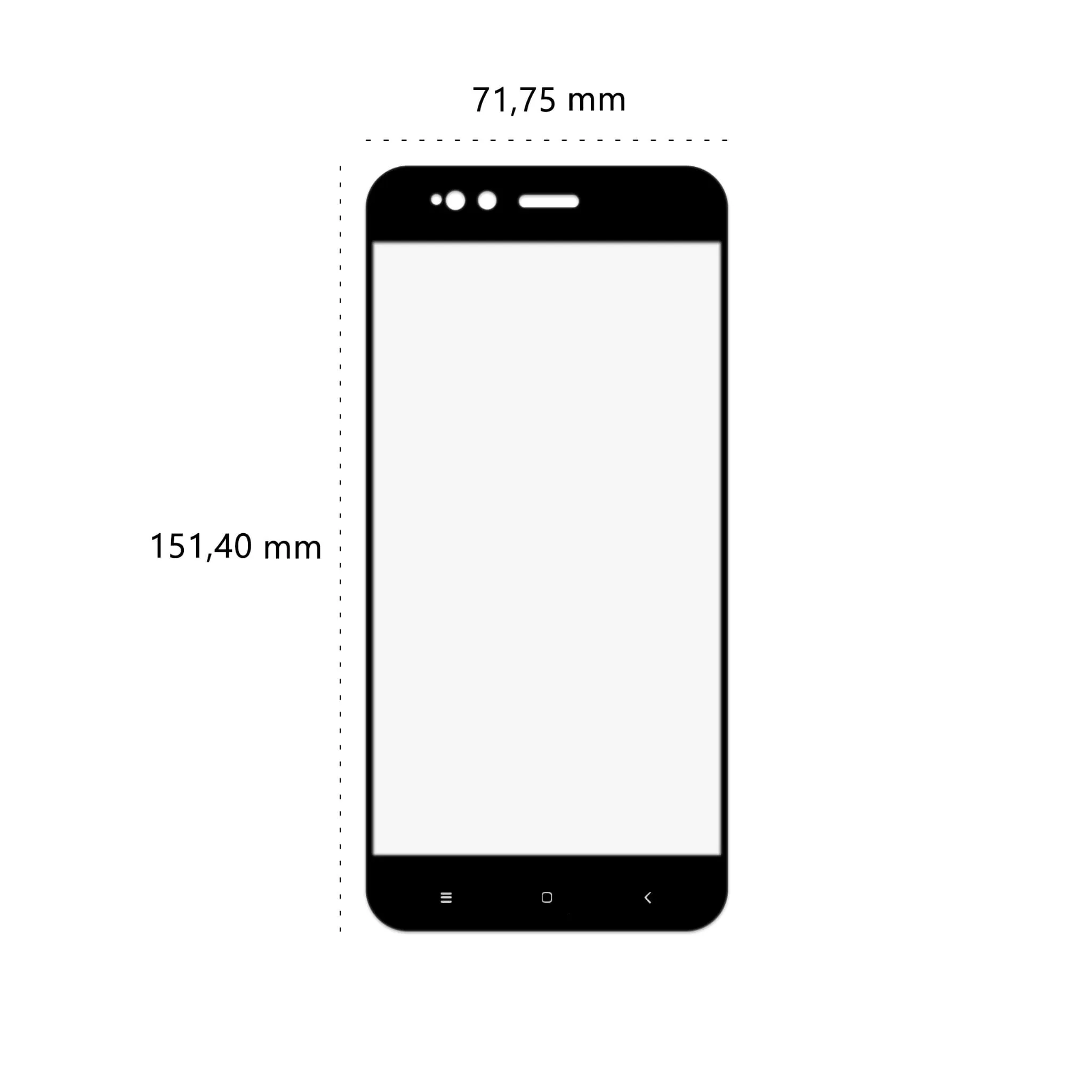 Wymiary szkła hartowanego 3D Polski Banan BananGuard w kolorze czarnym do telefonu Xiaomi Mi 5X / Mi A1