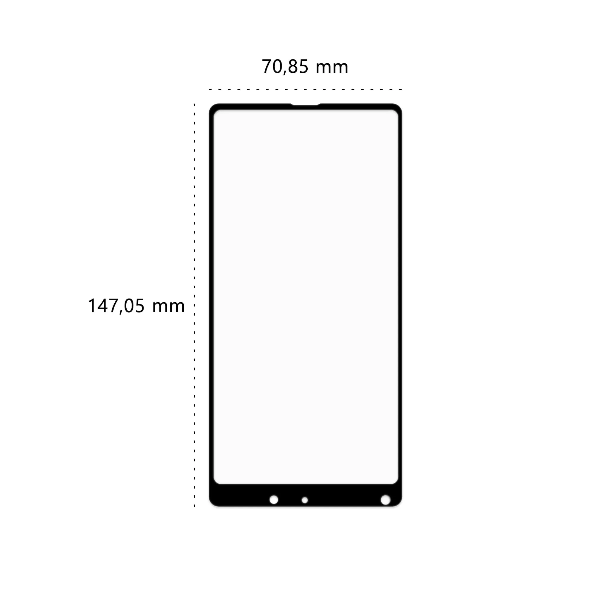 Wymiary szkła hartowanego 3D Polski Banan BananGuard w kolorze czarnym do telefonu Xiaomi Mi Mix 2S