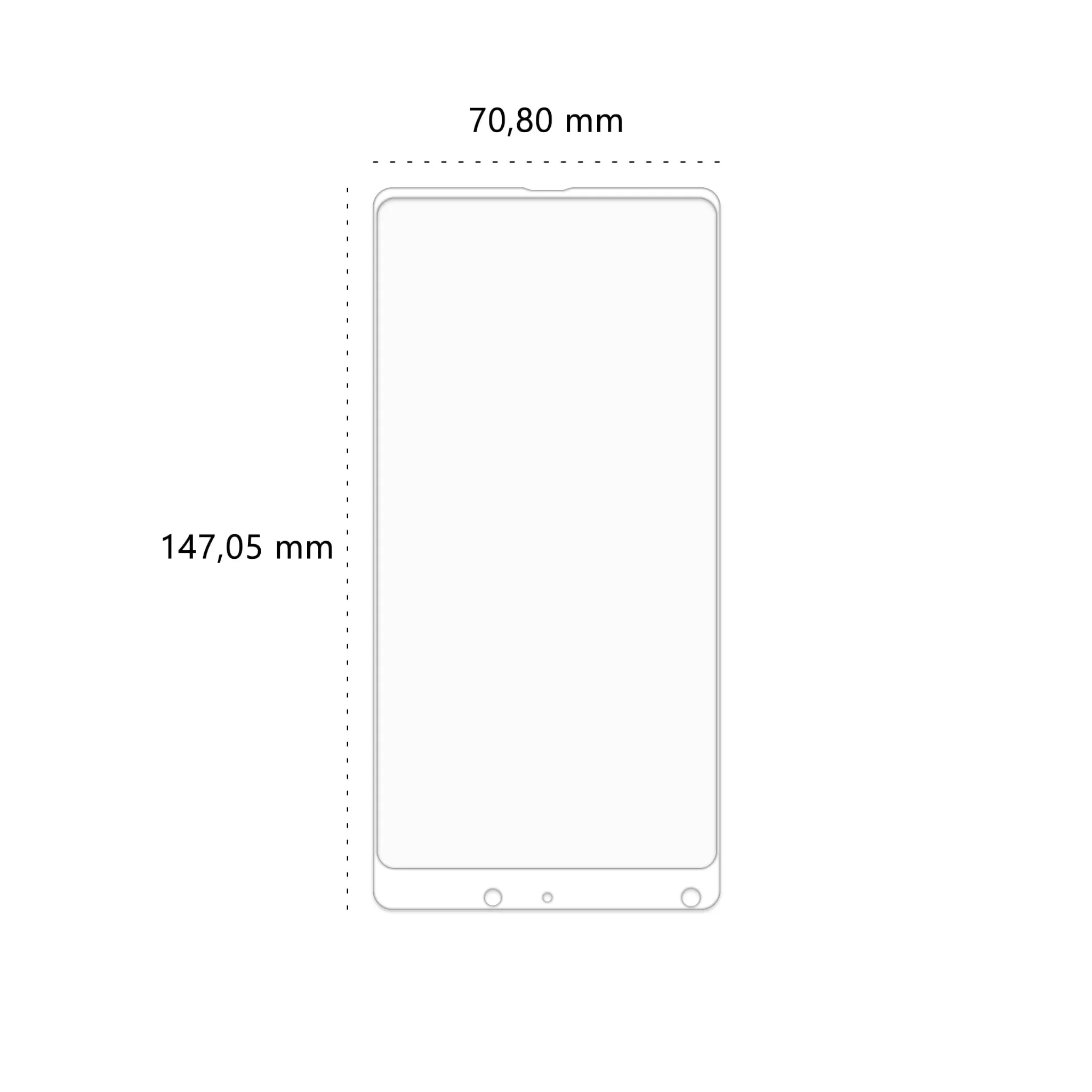 Wymiary szkła hartowanego 3D Polski Banan BananGuard w kolorze białym do telefonu Xiaomi Mi Mix 2S