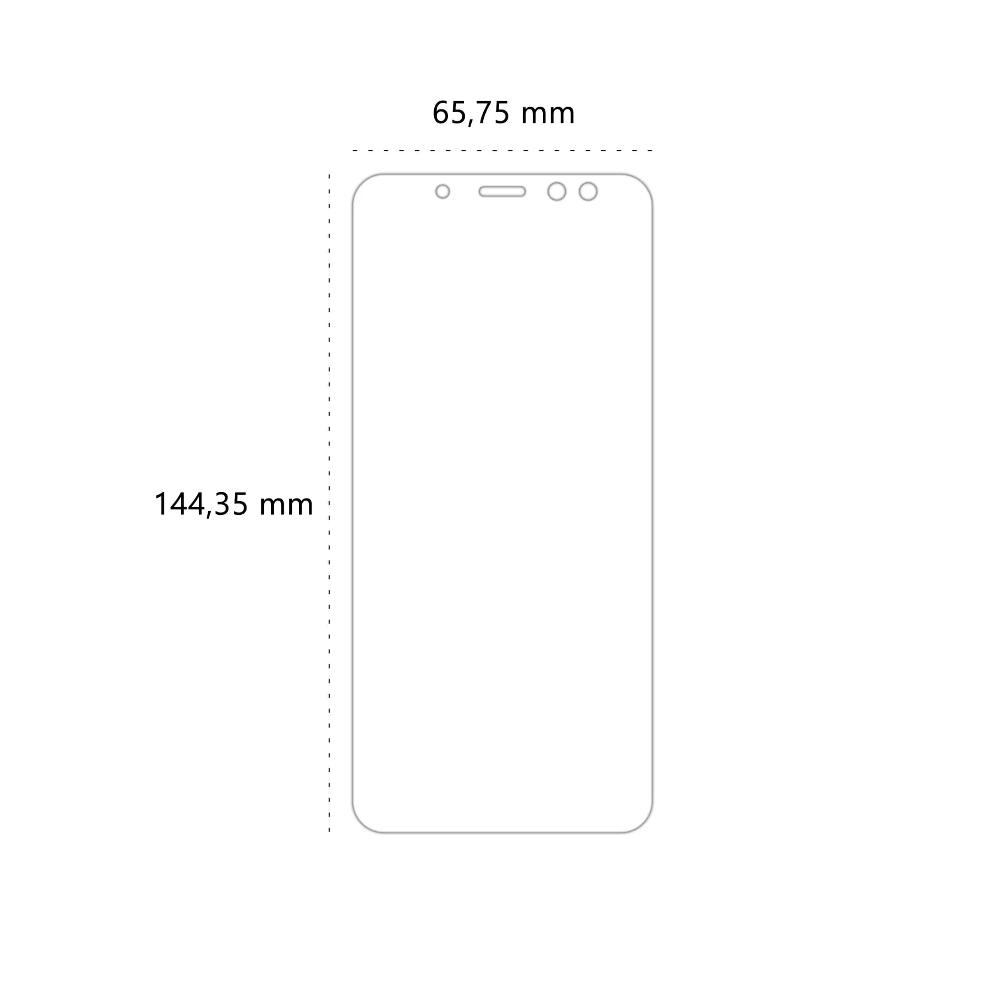Wymiary folii ochronnej Polski Banan BananEdge do telefonu Samsung Galaxy A8 2018