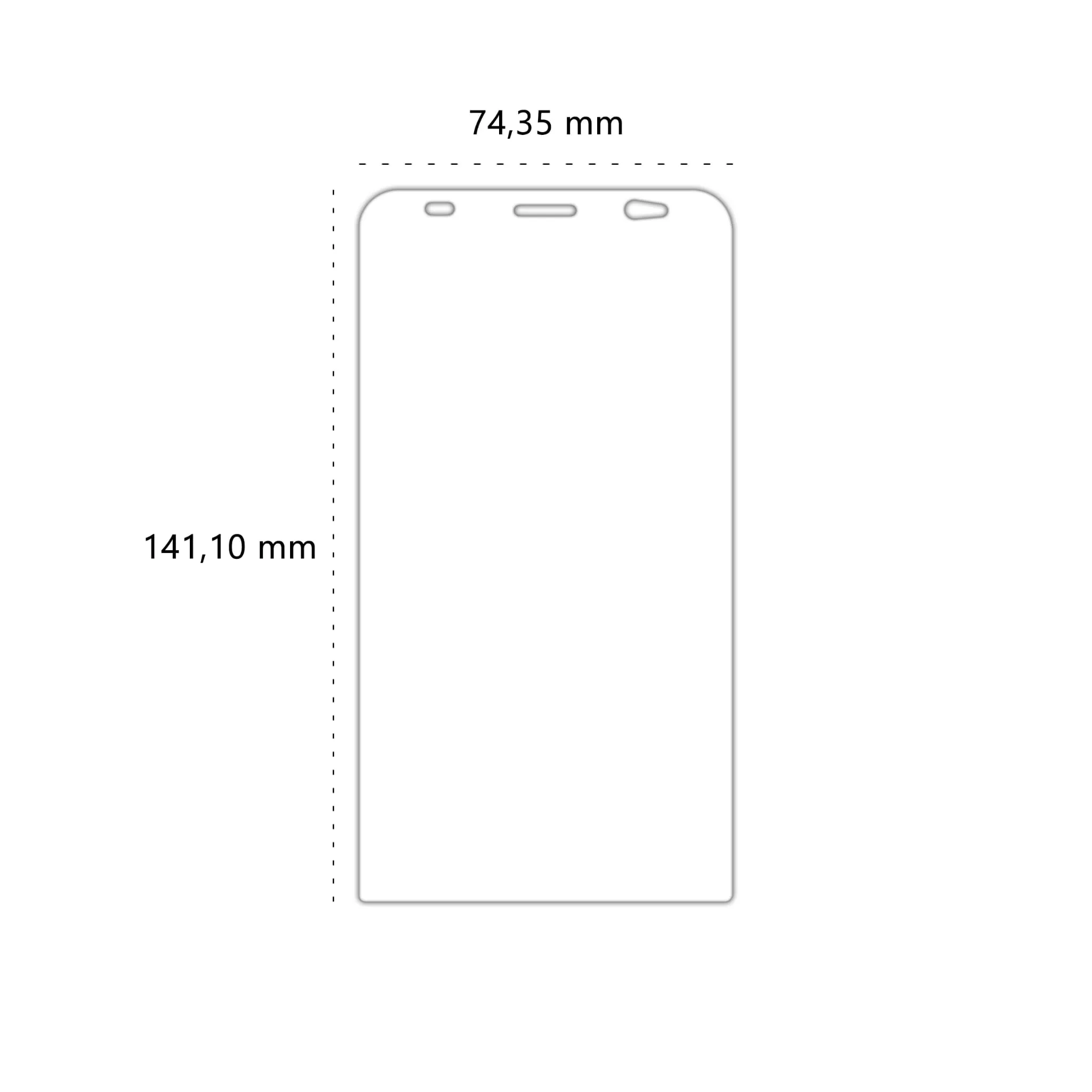 Wymiary szkła hartowanego Polski Banan BananShield do telefonu Asus Zenfone 2 ZE551ML
