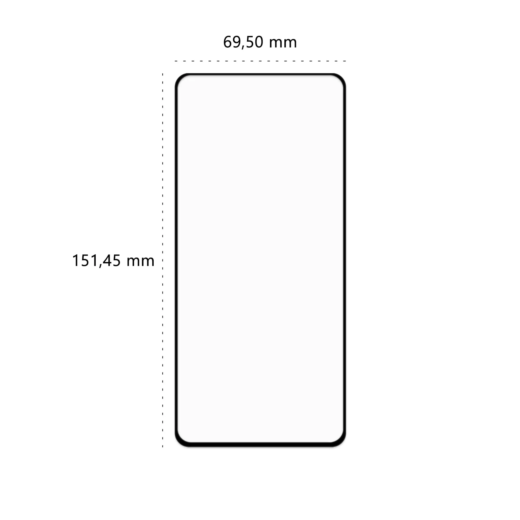 Wymiary szkła hartowanego 3D Polski Banan BananGuard w kolorze czarnym do telefonu Xiaomi Mi 9T