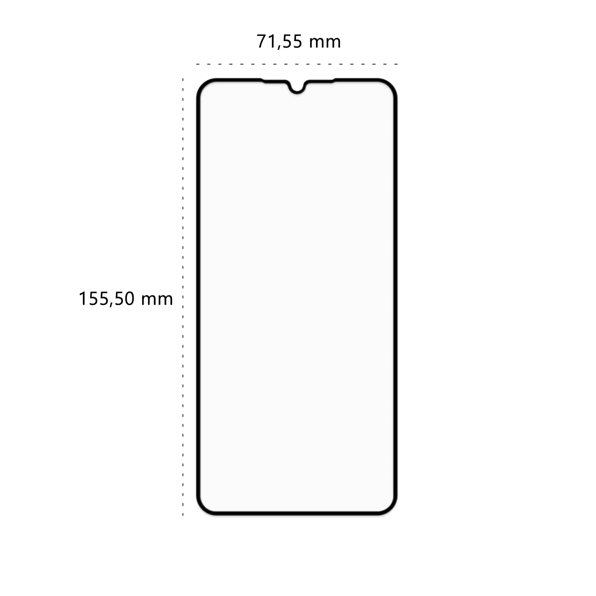 Wymiary szkła hartowanego 3D Polski Banan BananGuard w kolorze czarnym do telefonu Xiaomi Redmi Note 8 Pro