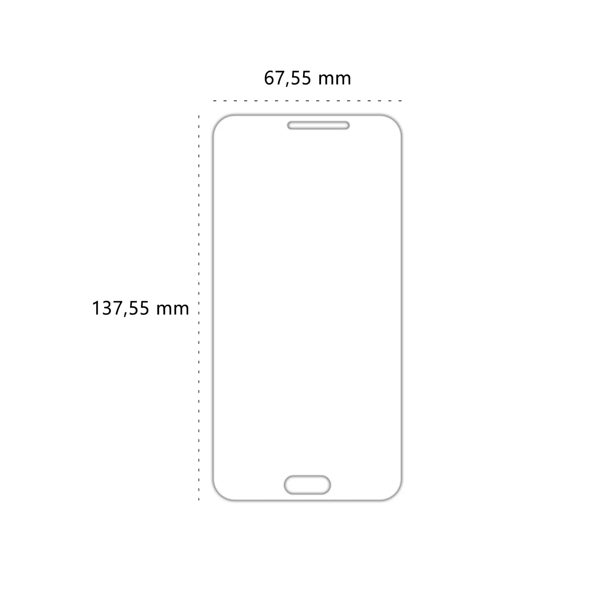 Wymiary szkła hartowanego Polski Banan BananShield do telefonu Samsung Galaxy J3 2016