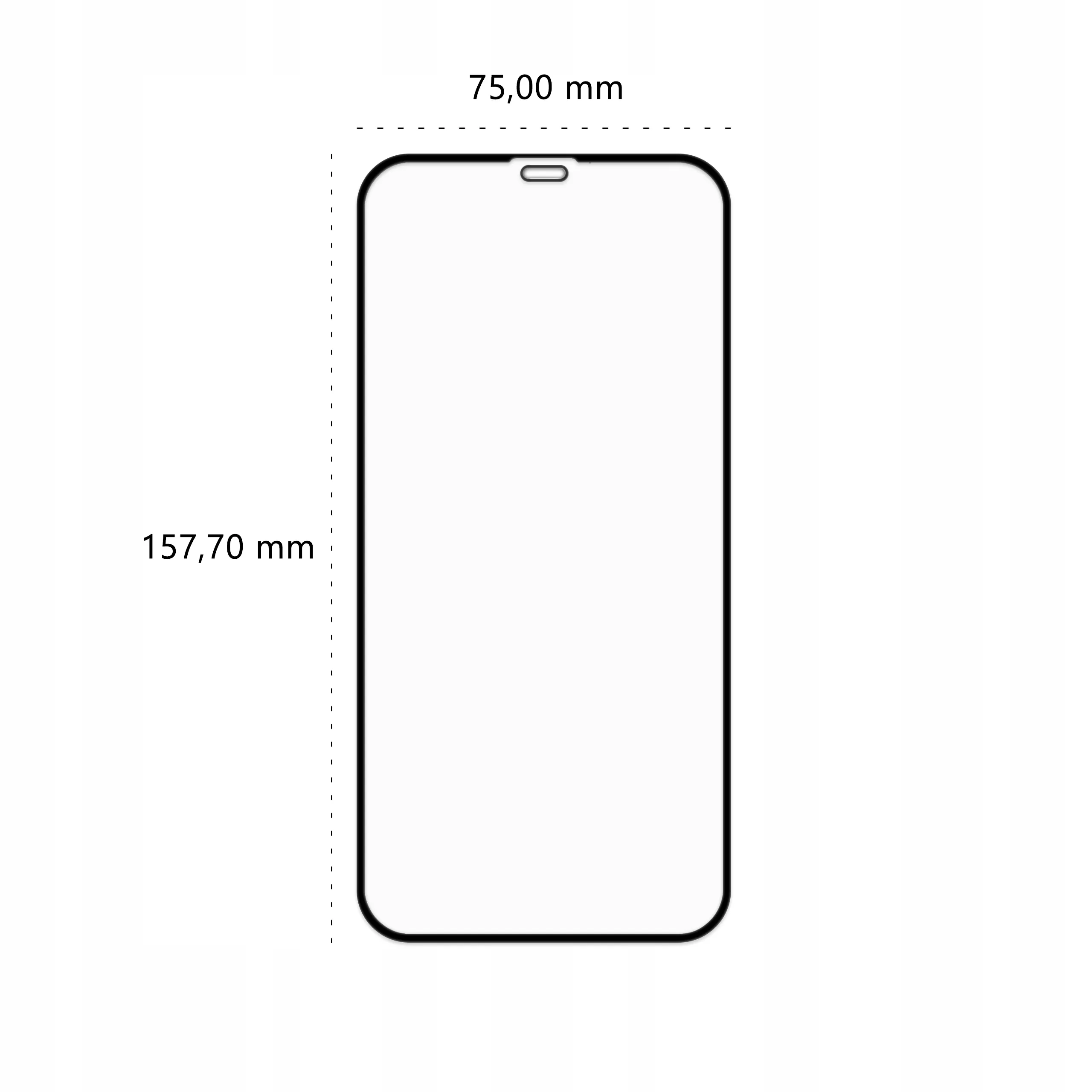 Wymiary szkła hartowanego 3D Polski Banan BananGuard w kolorze czarnym do telefonu Apple iPhone 12 Pro Max