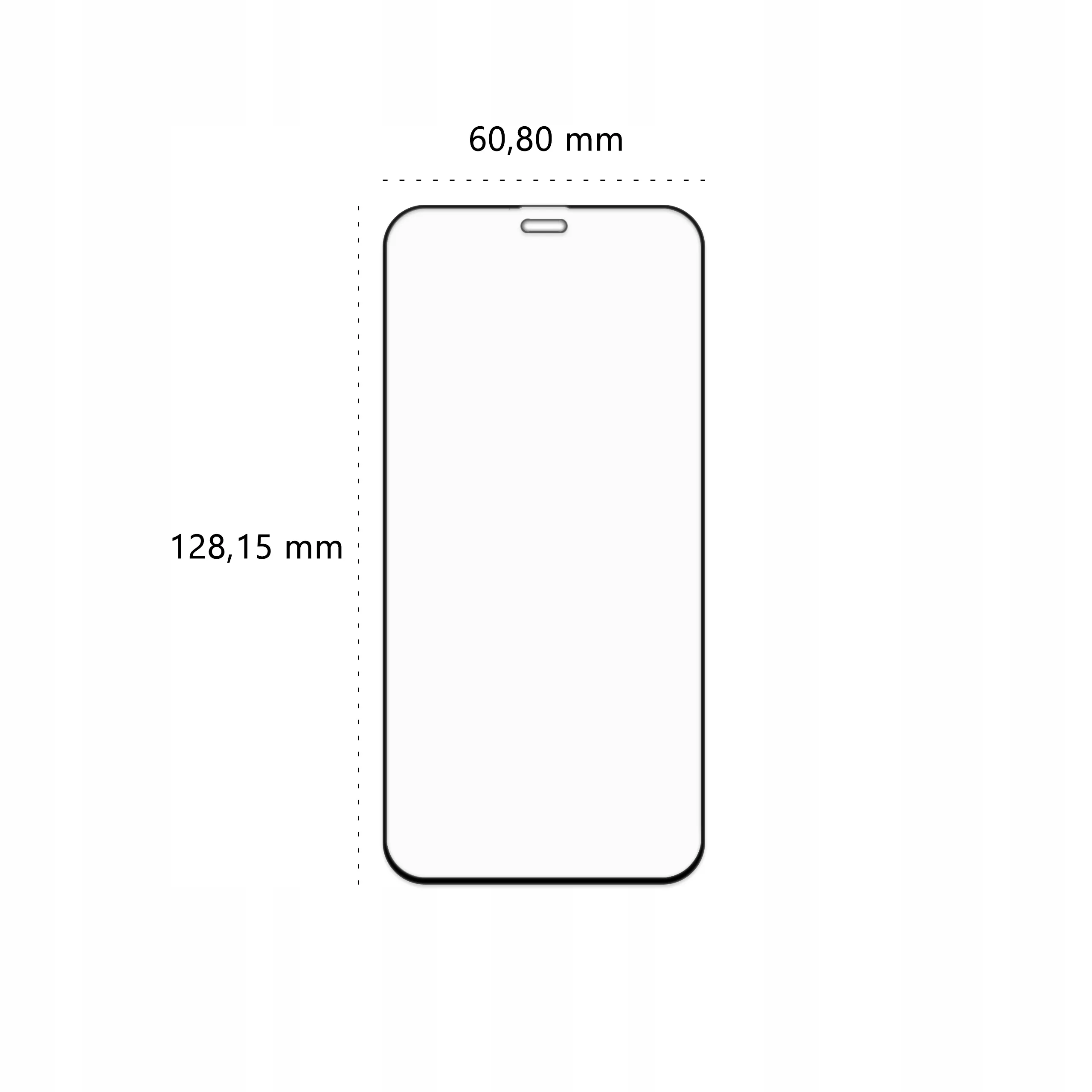 Wymiary szkła hartowanego 3D Polski Banan BananGuard w kolorze czarnym do telefonu Apple iPhone 12 mini