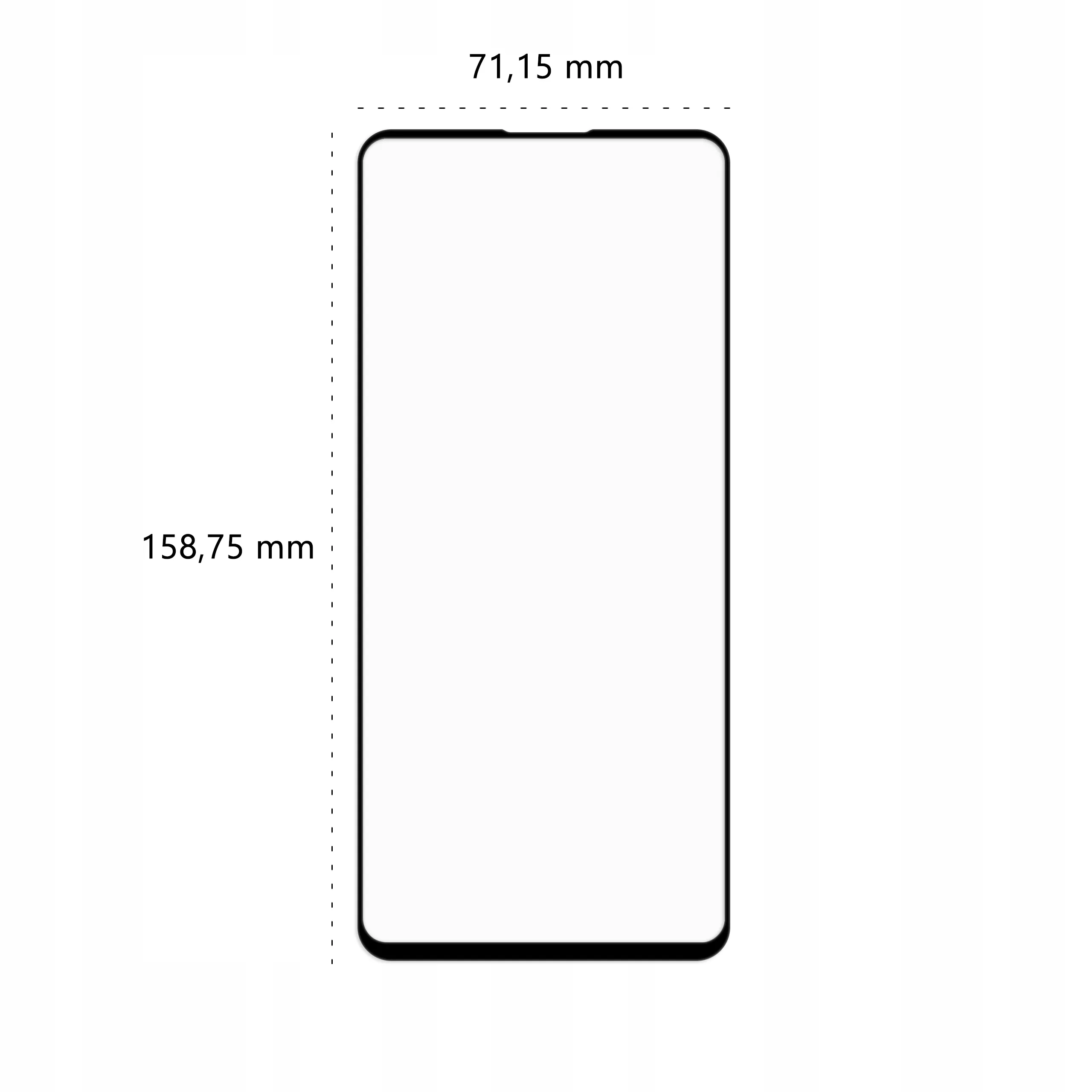 Wymiary szkła hartowanego 3D Polski Banan BananGuard w kolorze czarnym do telefonu Xiaomi Mi 10T Lite