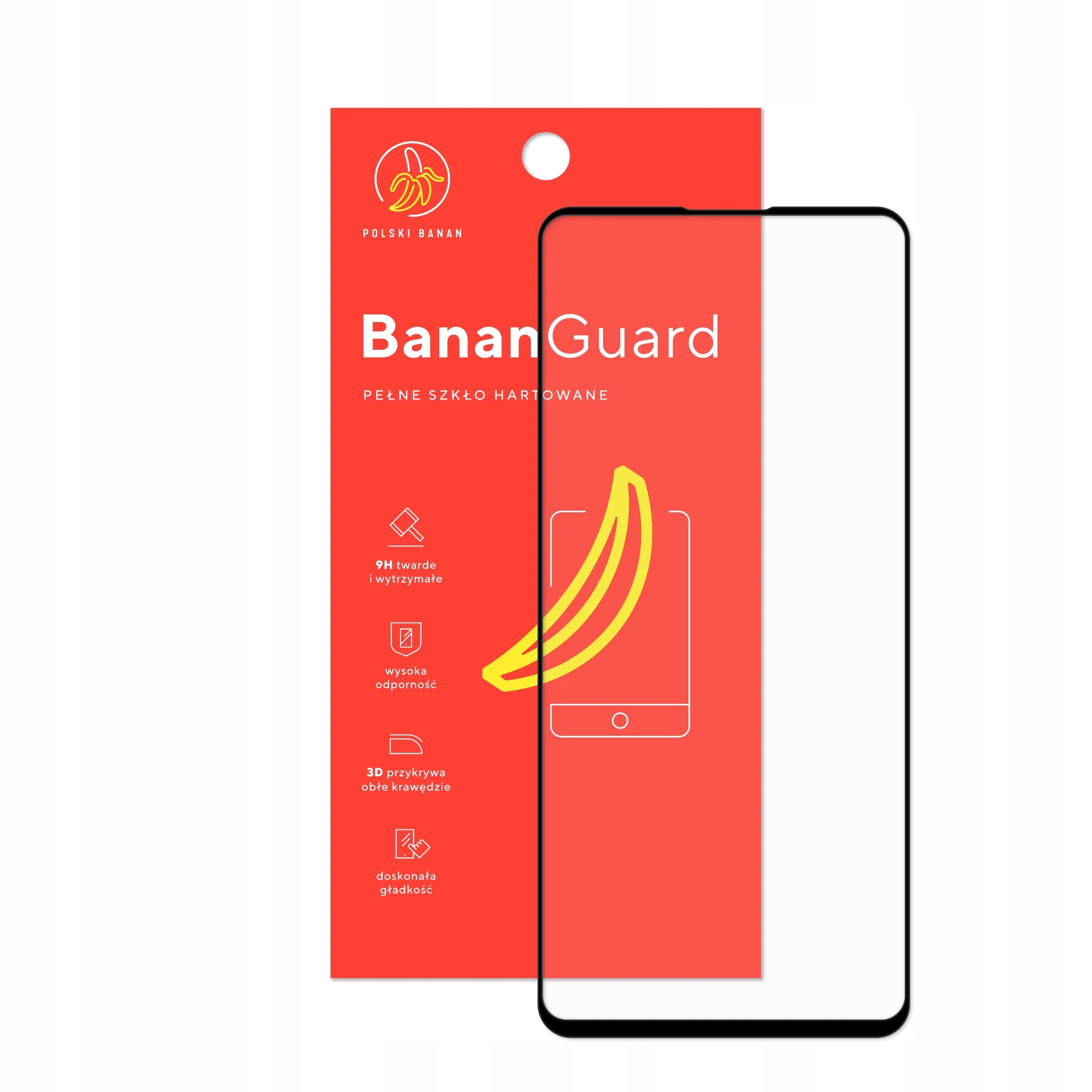 Szkło hartowane 5D Polski Banan BananGuard w kolorze czarnym z opakowaniem do telefonu Xiaomi Mi 10T Lite